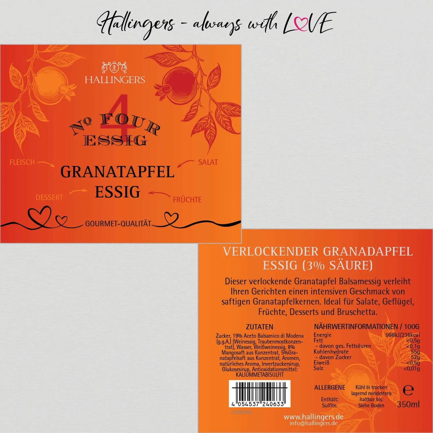 Grantapfel-Essig 3% Säure (Crema-Essig)