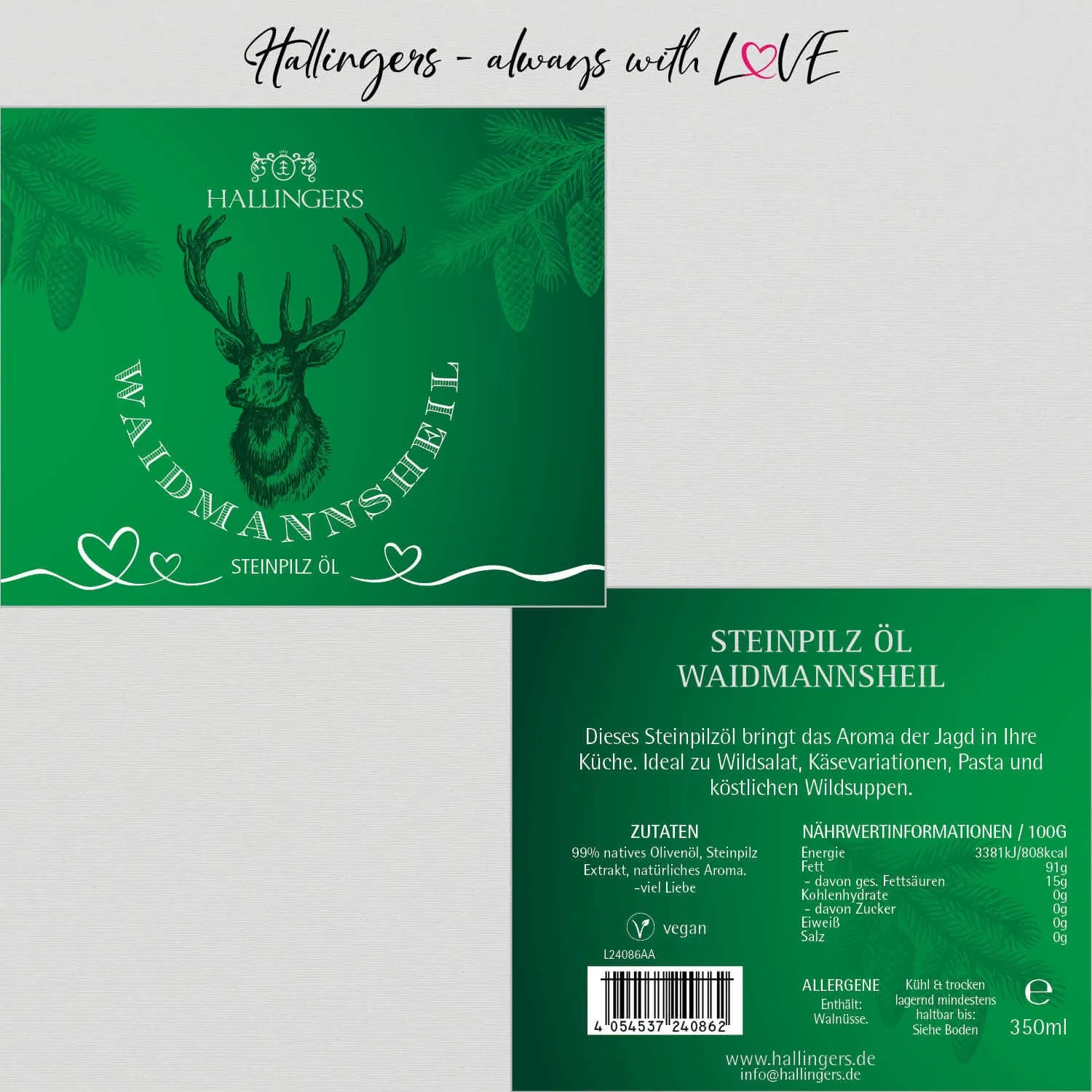 Waidmannsheil Olivenöl (Steinpilz-Olivenöl)