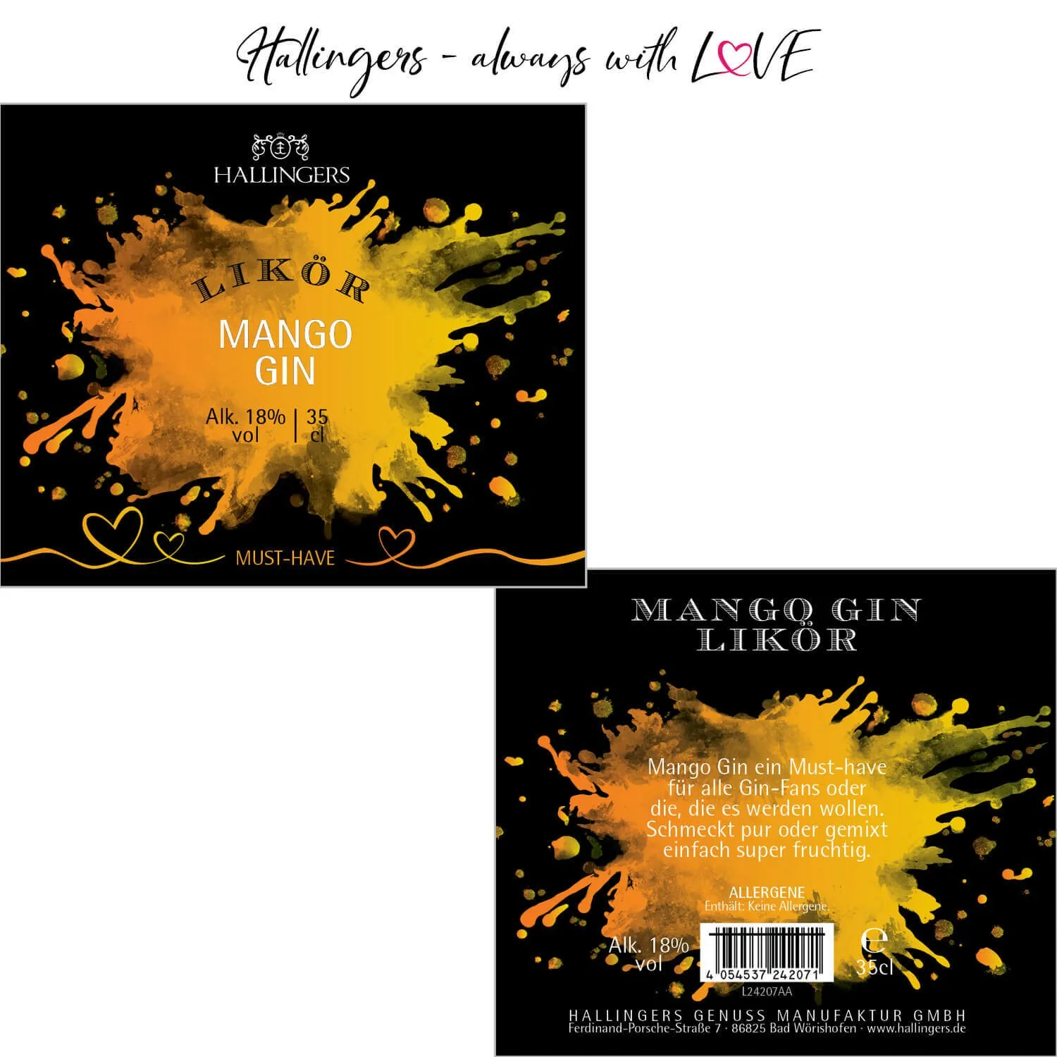 Mango-Gin, Likör 18% vol. (Likör)