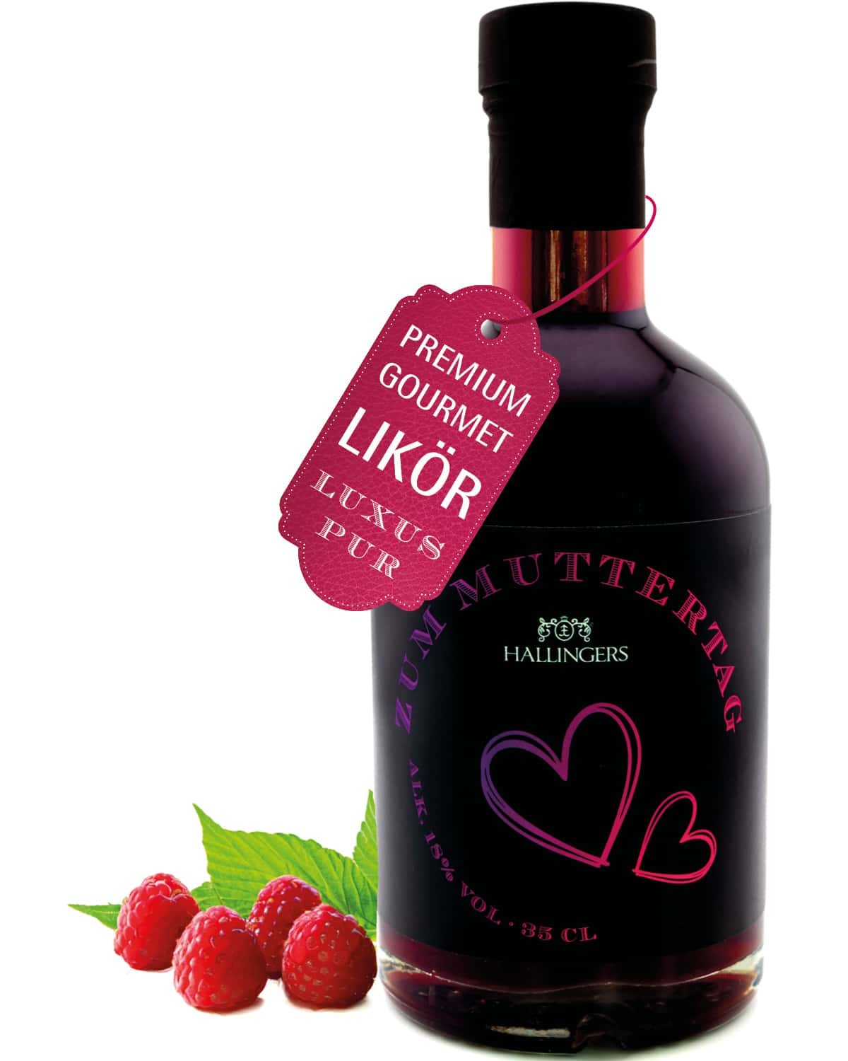 Muttertagsgeschenk Premium Himbeer-Likör Geschenk zum Muttertag für Mama Mutter Oma (350ml) - Zum Muttertag