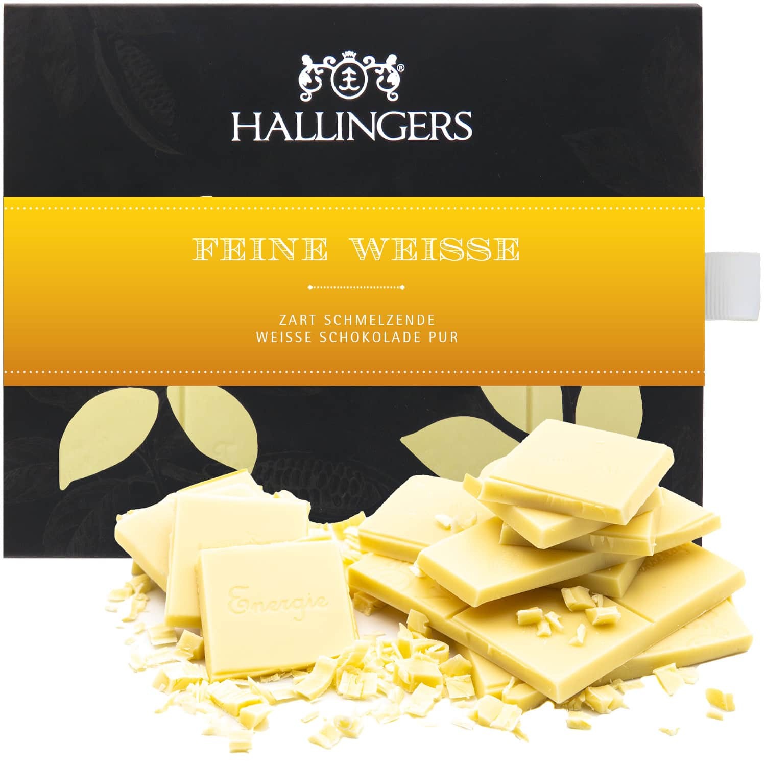 Schokoladen Geschenk - Tafel Weiße Edel-Kakao ganz pur - handmade ohne Alkohol, edle Geschenkverpackung "Weiß Pur", genussvolle Geschenkidee (90g) - W