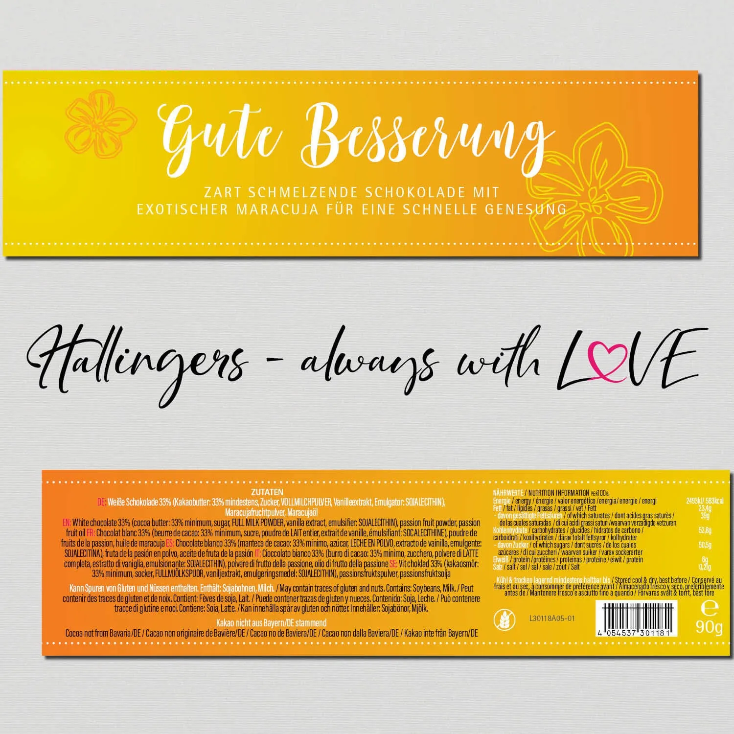 10x Gute Besserung (Schokoladentafel, weiß)