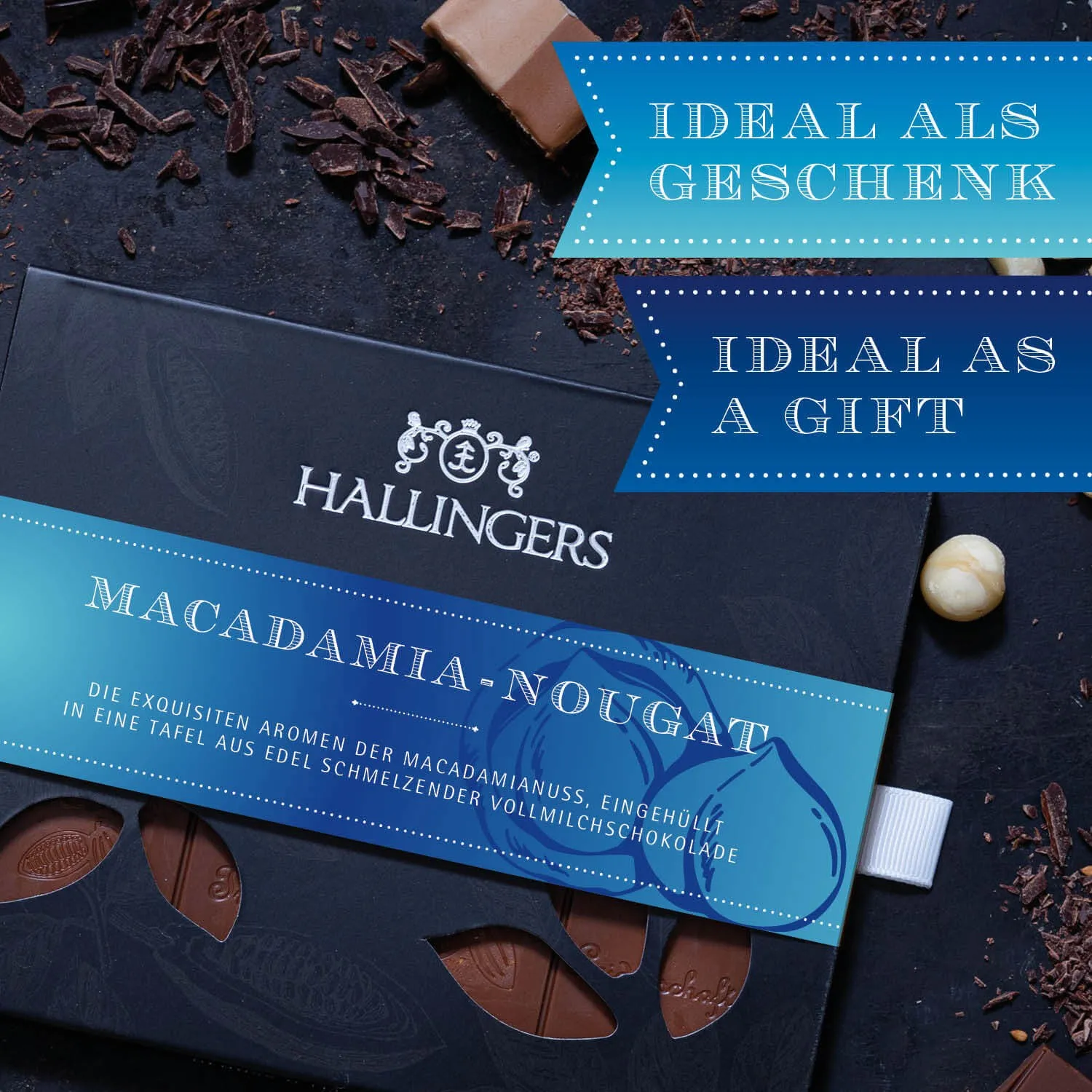 Mit Nougat aus der Königin der Nüsse, der Macadamianuss!