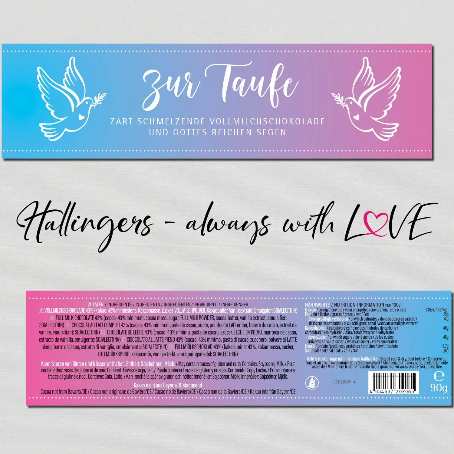 Zur Taufe (Schokoladentafel, Vollmilch)