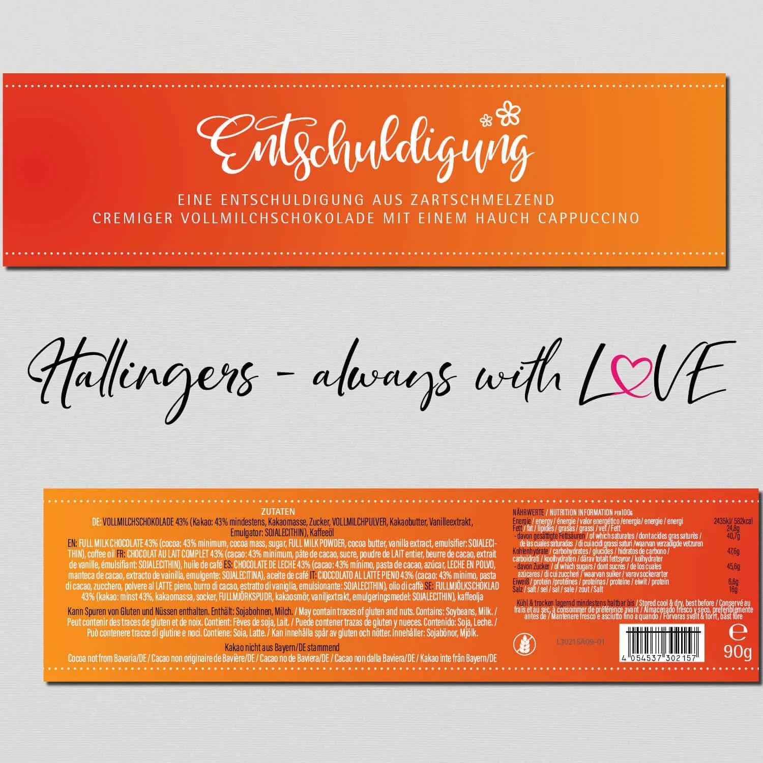 Entschuldigung (Schokoladentafel, Vollmilch)