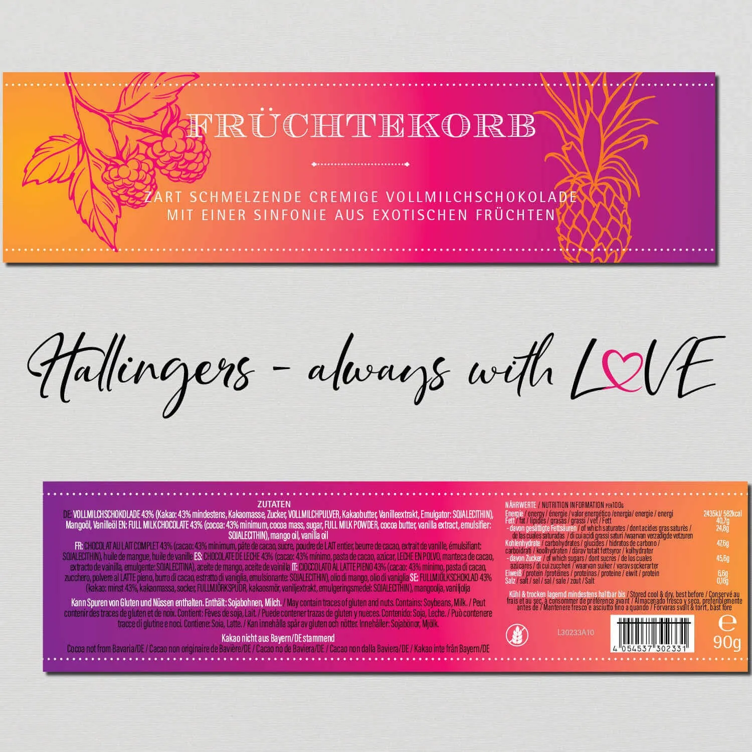 Früchtekorb (Schokoladentafel, Vollmilch)