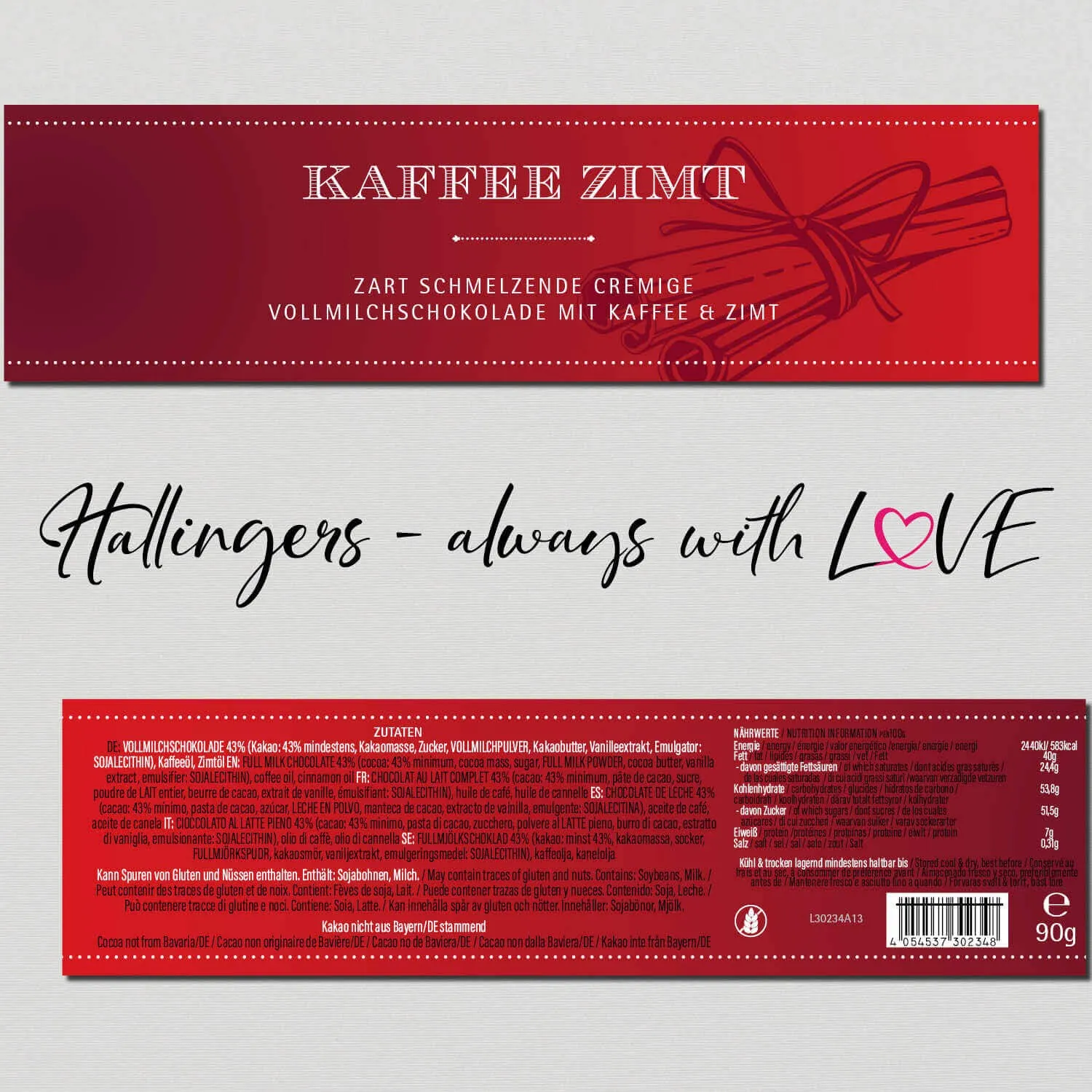 Kaffee-Zimt (Schokoladentafel, Vollmilch)