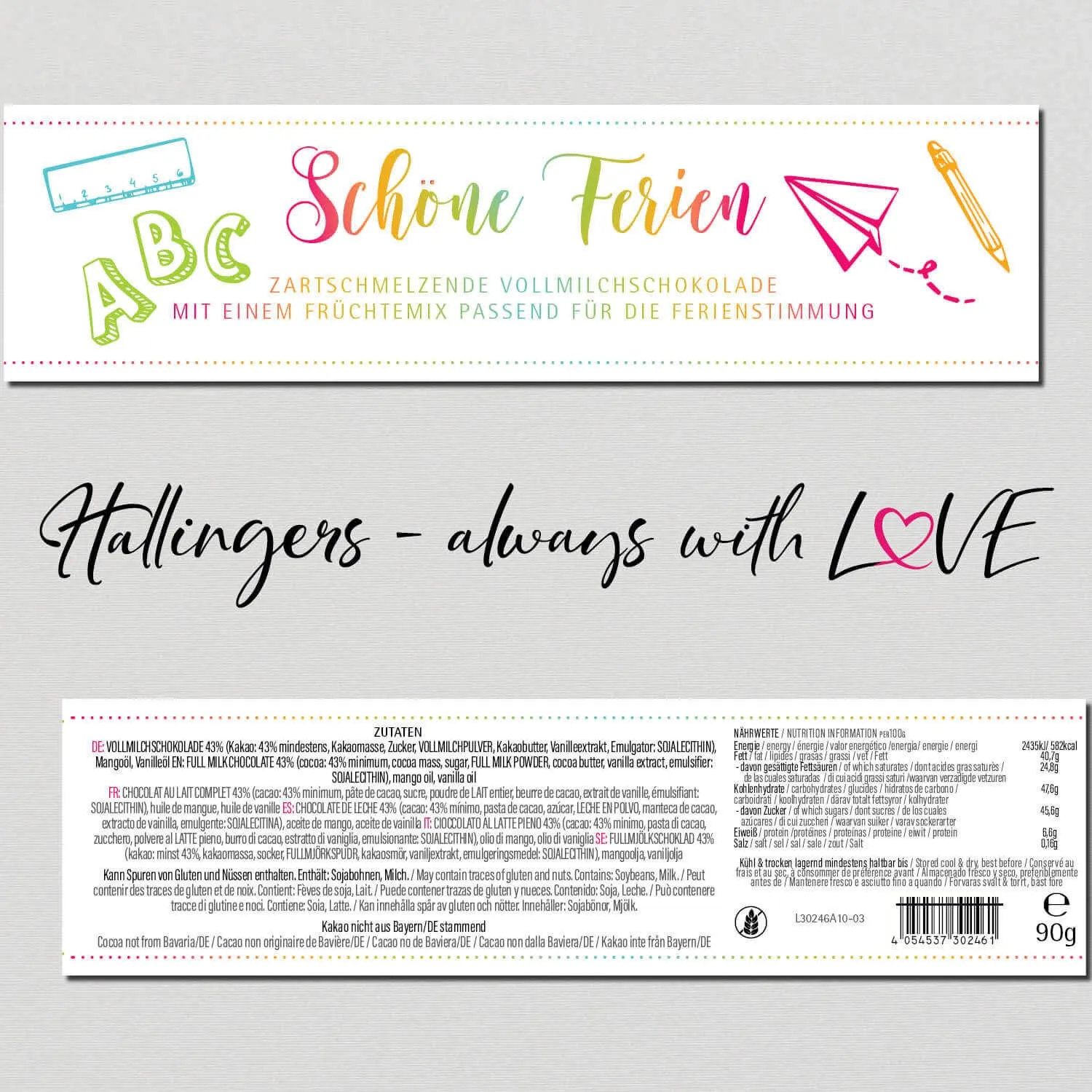 Schöne Ferien (Schokoladentafel, Vollmilch)