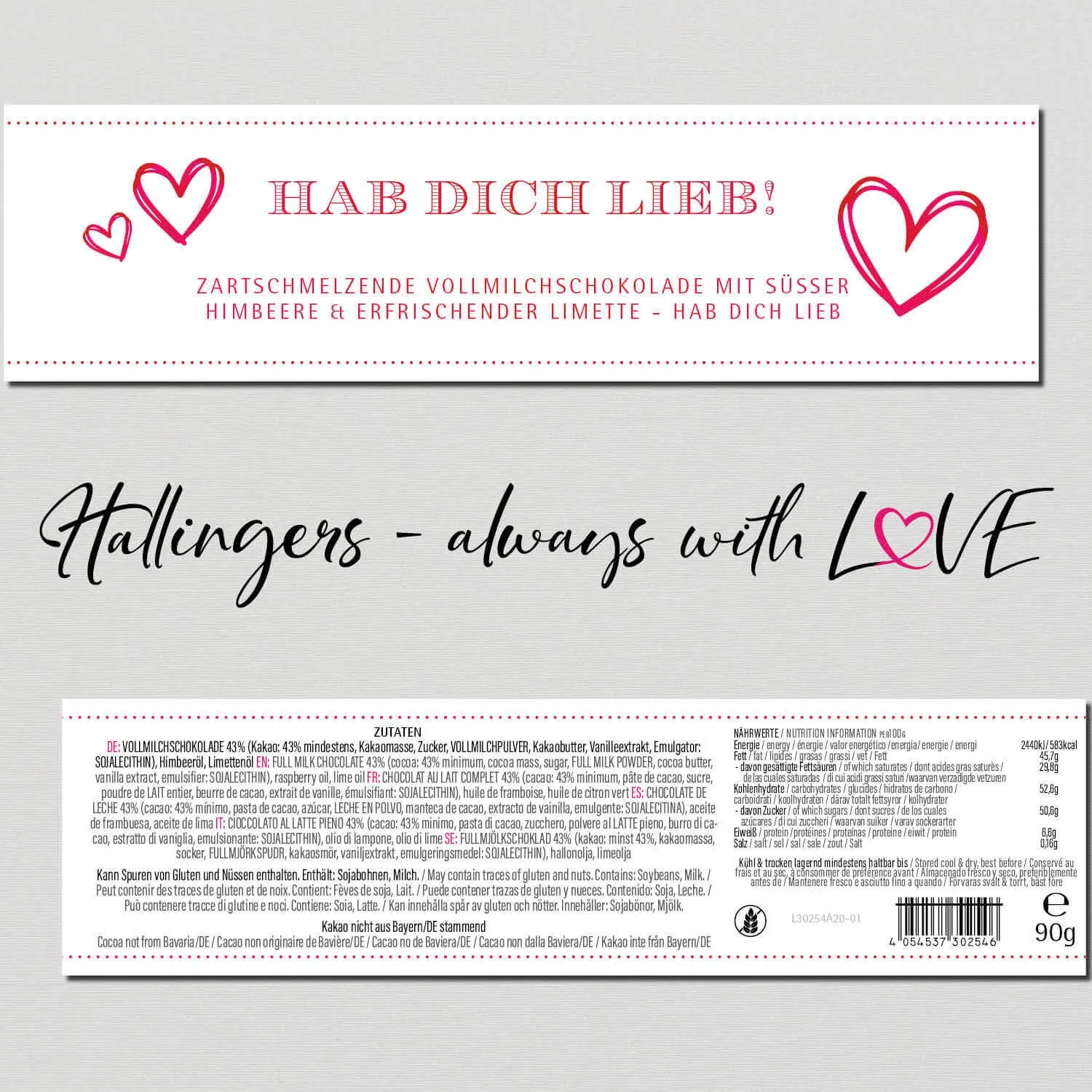 Hab Dich lieb (Schokoladentafel, Vollmilch)