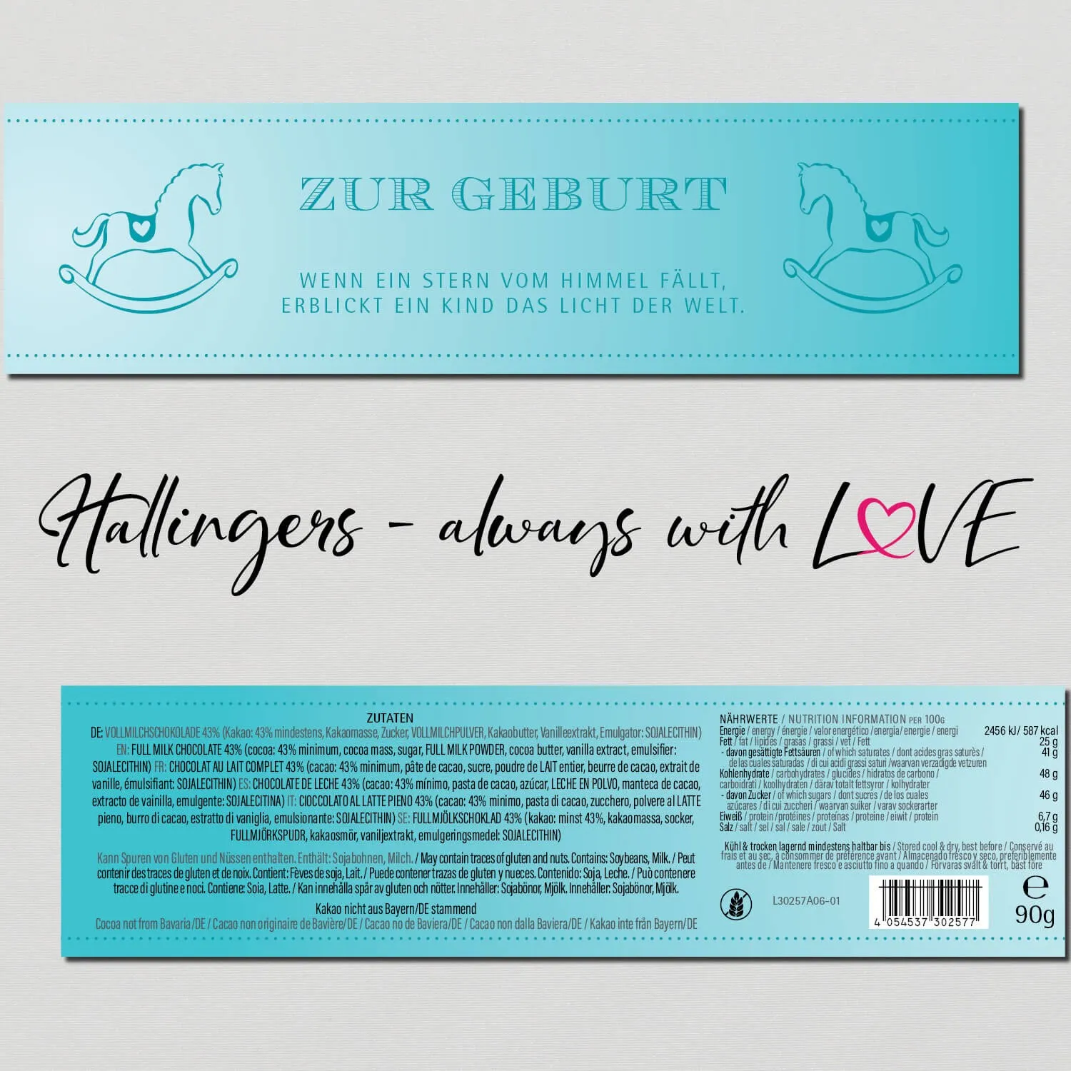 10x Zur Geburt (Schokoladentafel, Vollmilch)