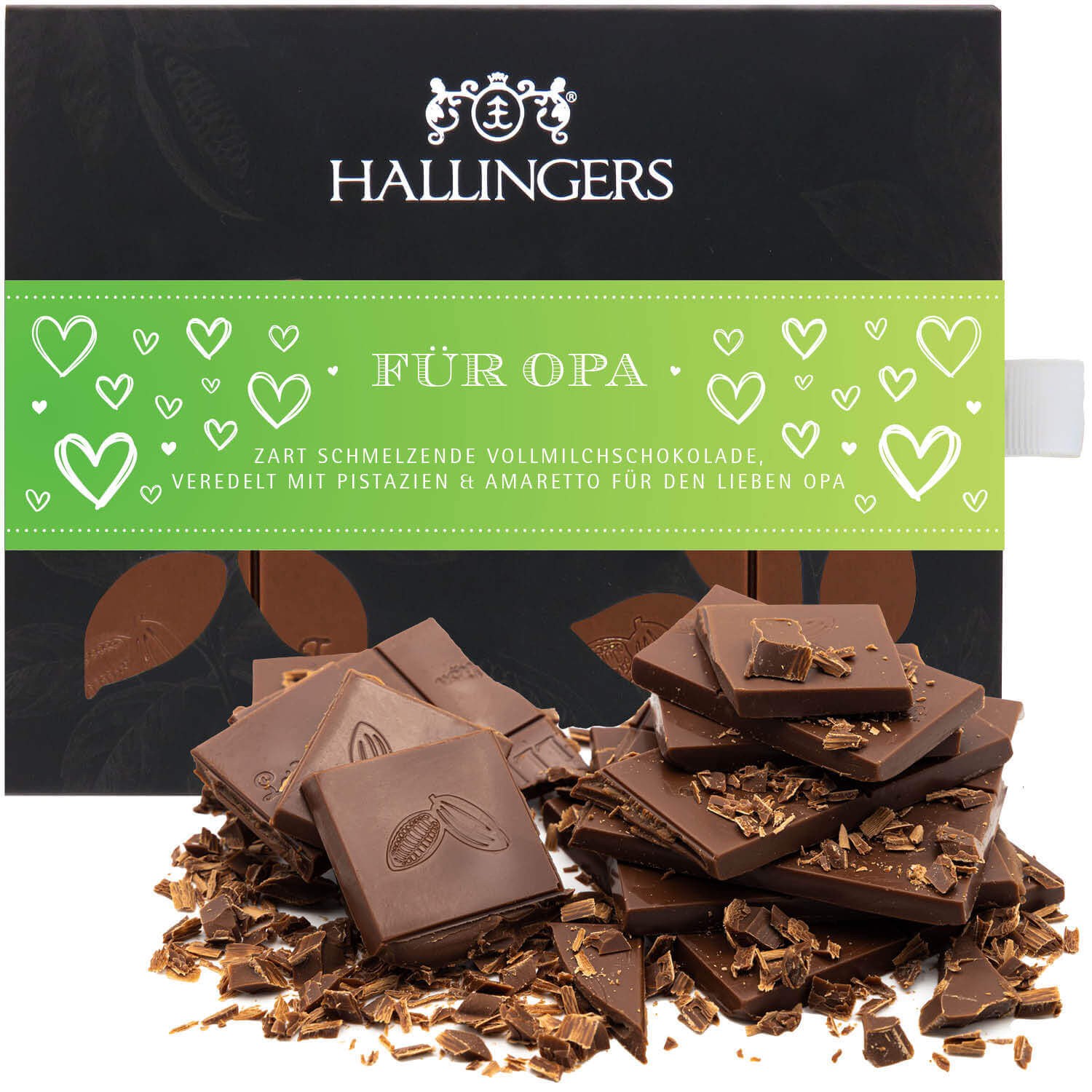 Schokolade Vatertagsgeschenk - handmade ohne Alkohol "Für Opa" - Hallingers Genuss Manufaktur