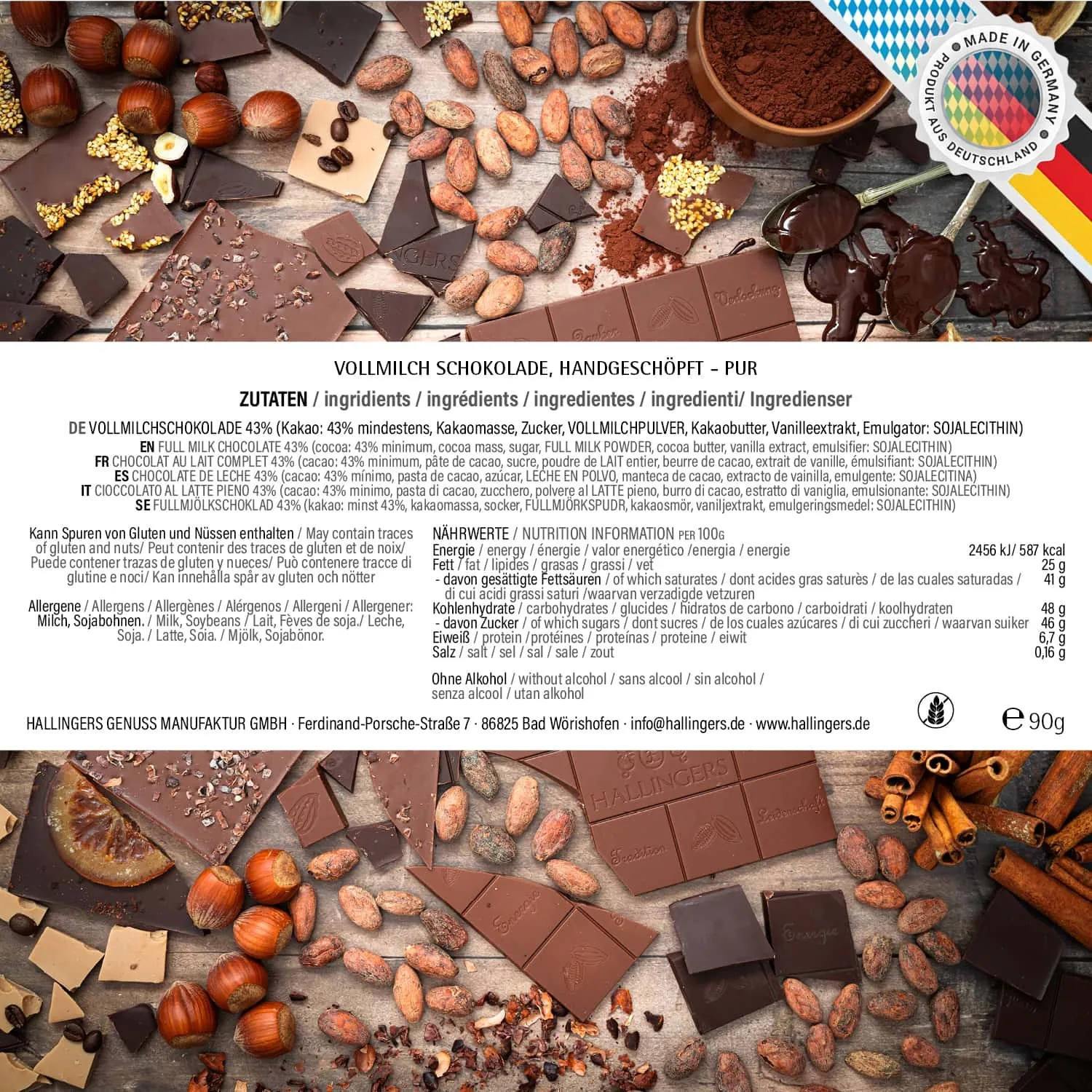 Waidmannsheil (Pur) - Schokolade, handmade ohne Alkohol