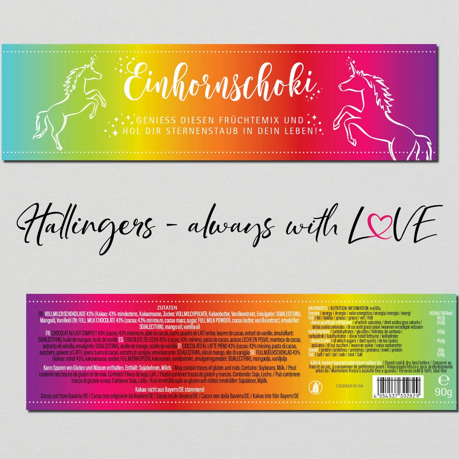 Einhorn-Schoki (Schokoladentafel, Vollmilch)