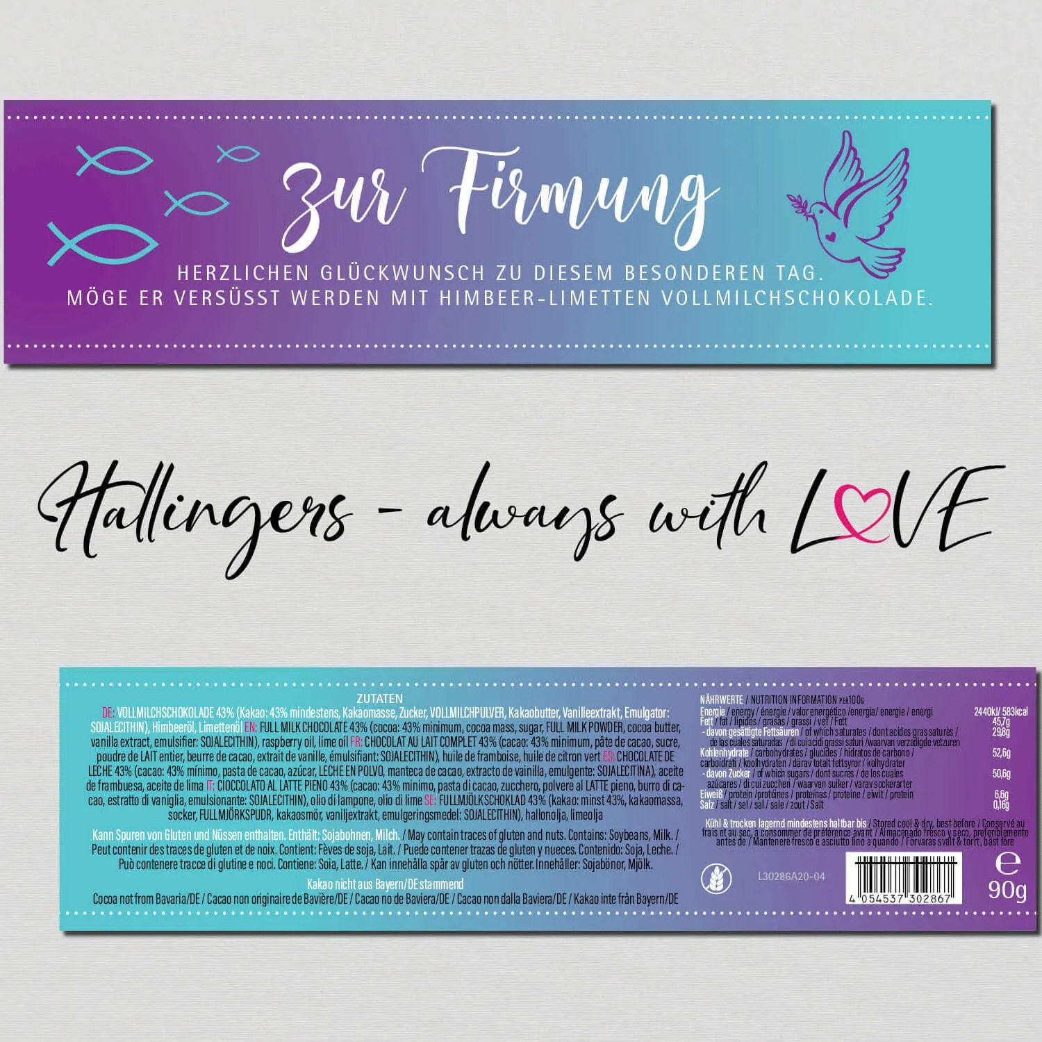 10x Zur Firmung (Schokoladentafel, Vollmilch)