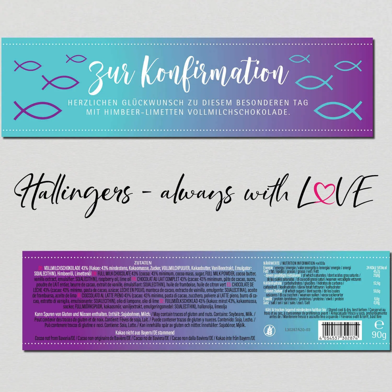 10x Zur Konfirmation (Schokoladentafel, Vollmilch)