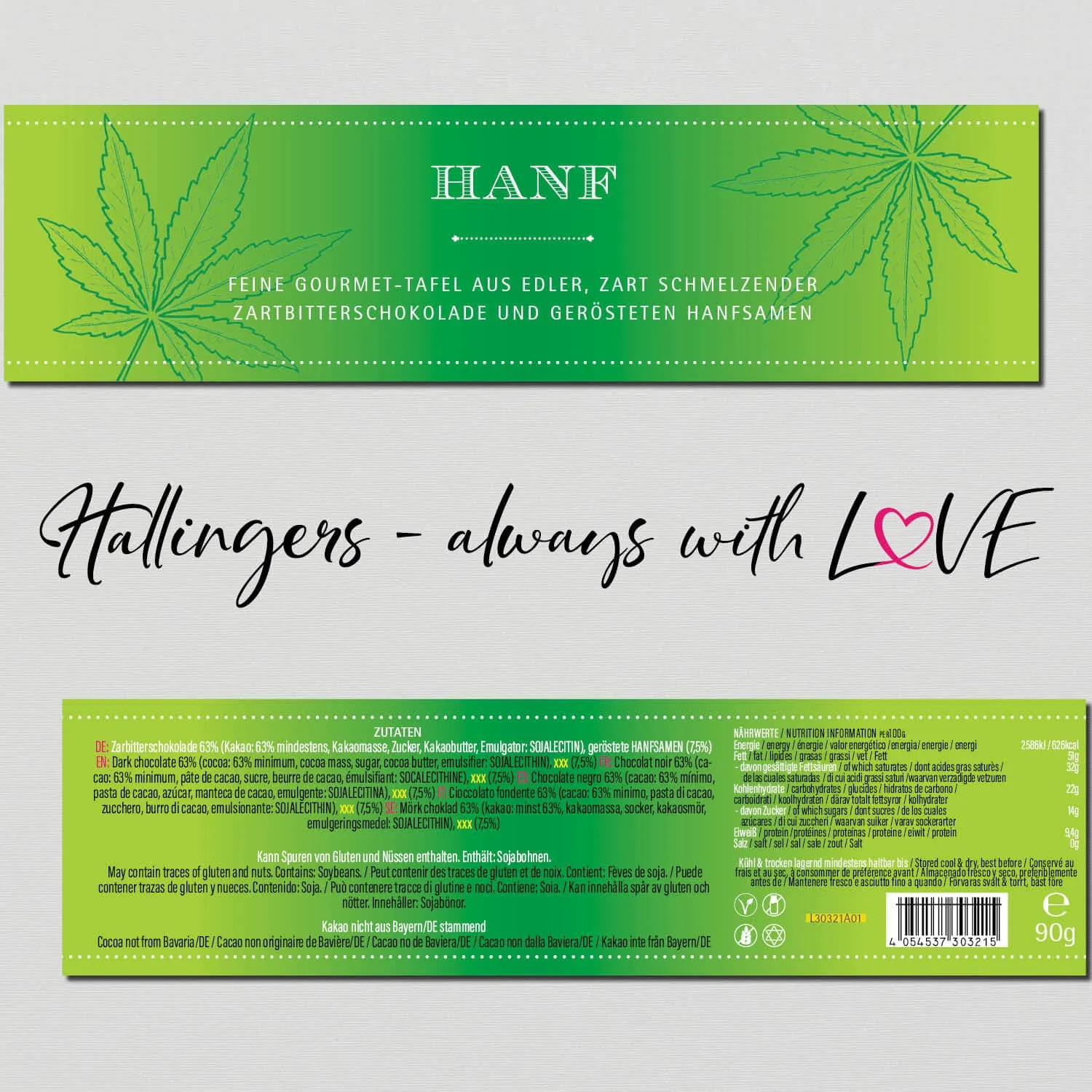 Hanf Zartbitter (Schokoladentafel, Zartbitter)