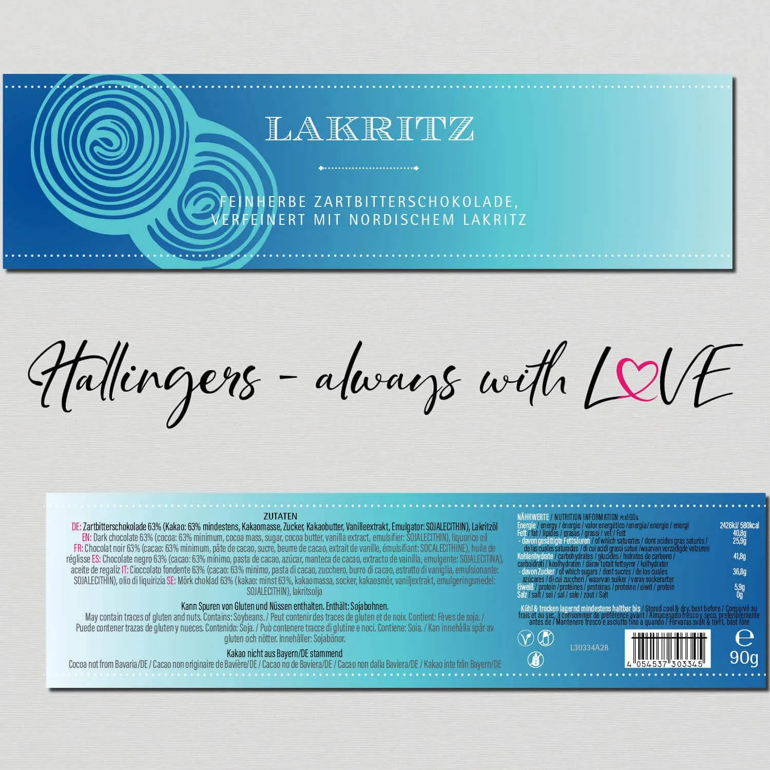 Lakritz (Schokoladentafel, Zartbitter)