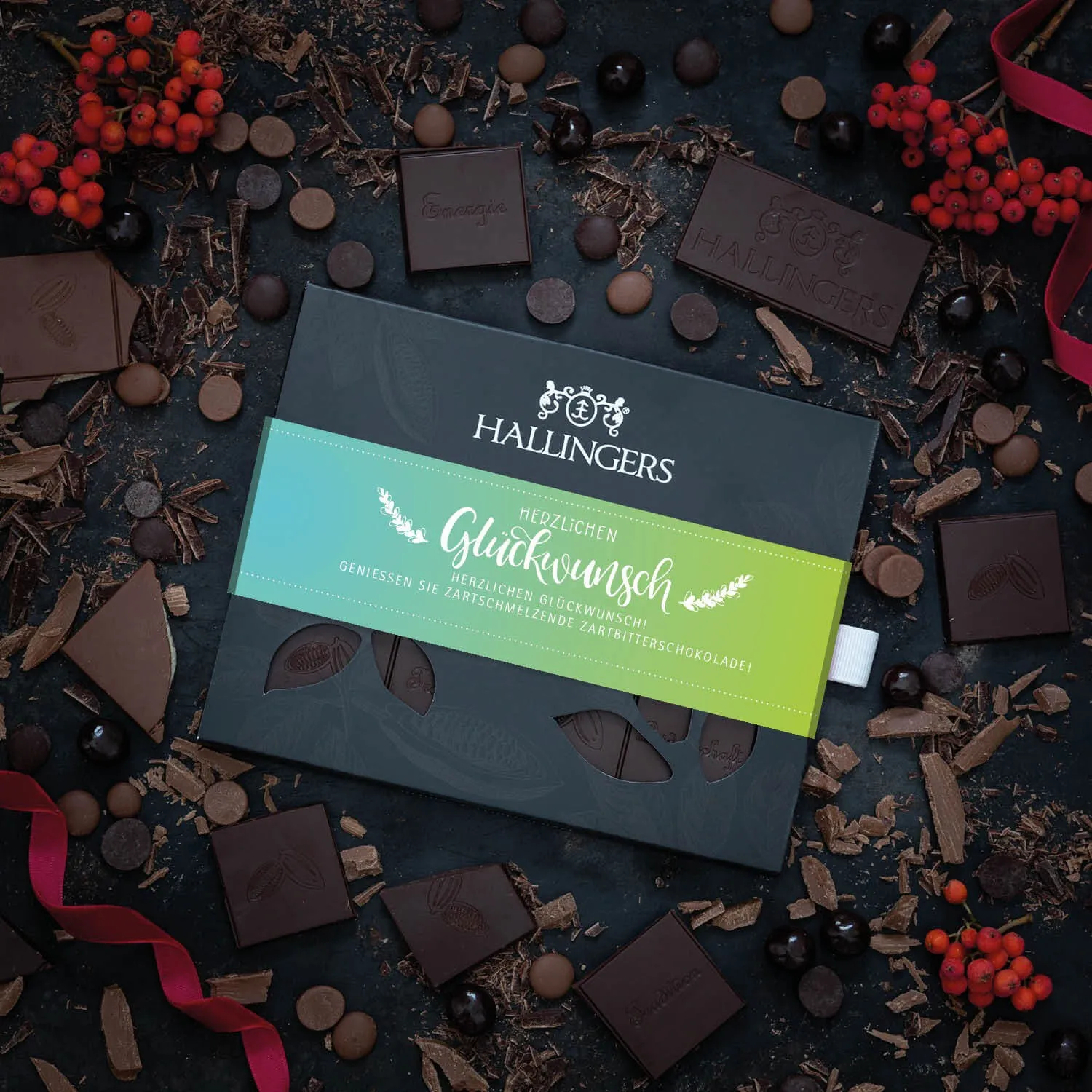 Traditionelle, cremige Zartbitterschokolade mit wenig Zucker!