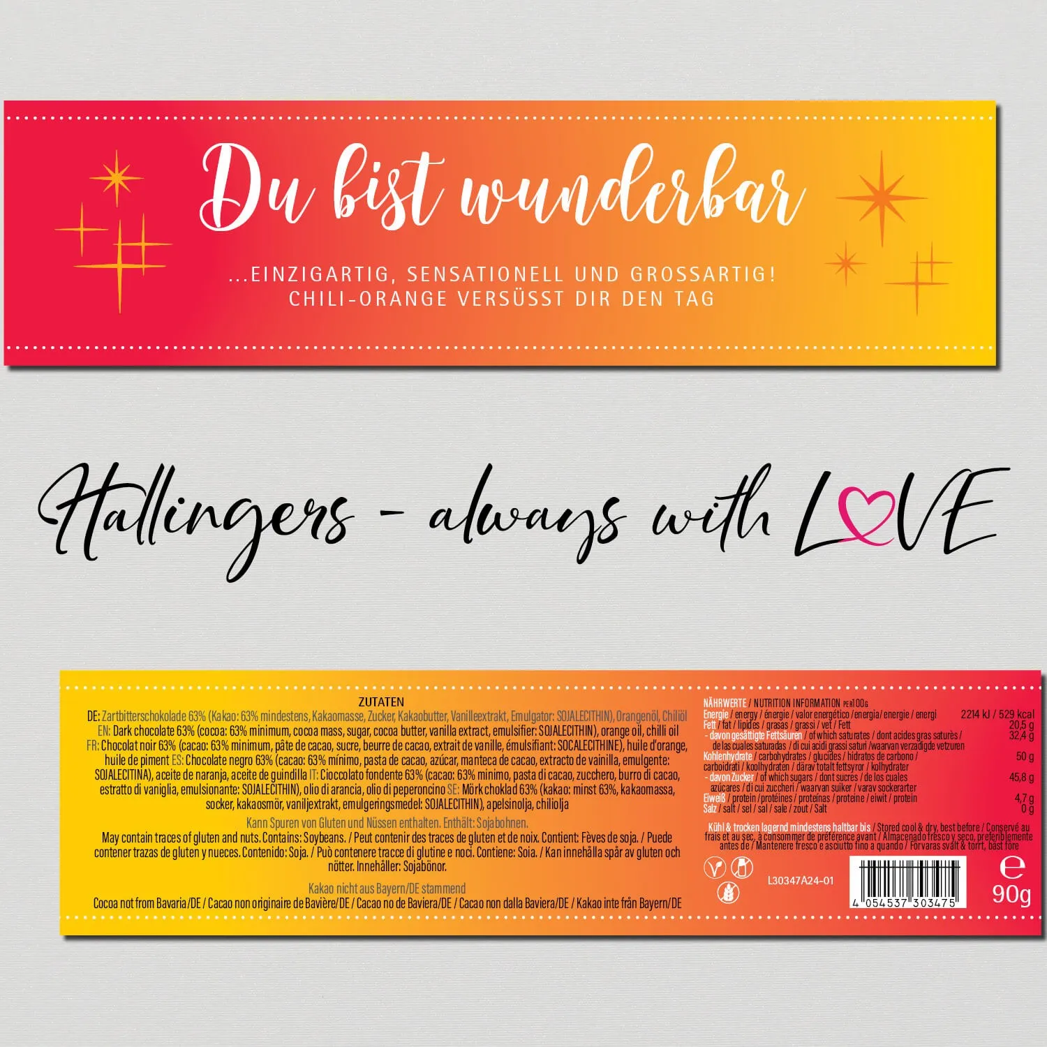 Du bist wunderbar (Schokoladentafel, Zartbitter)