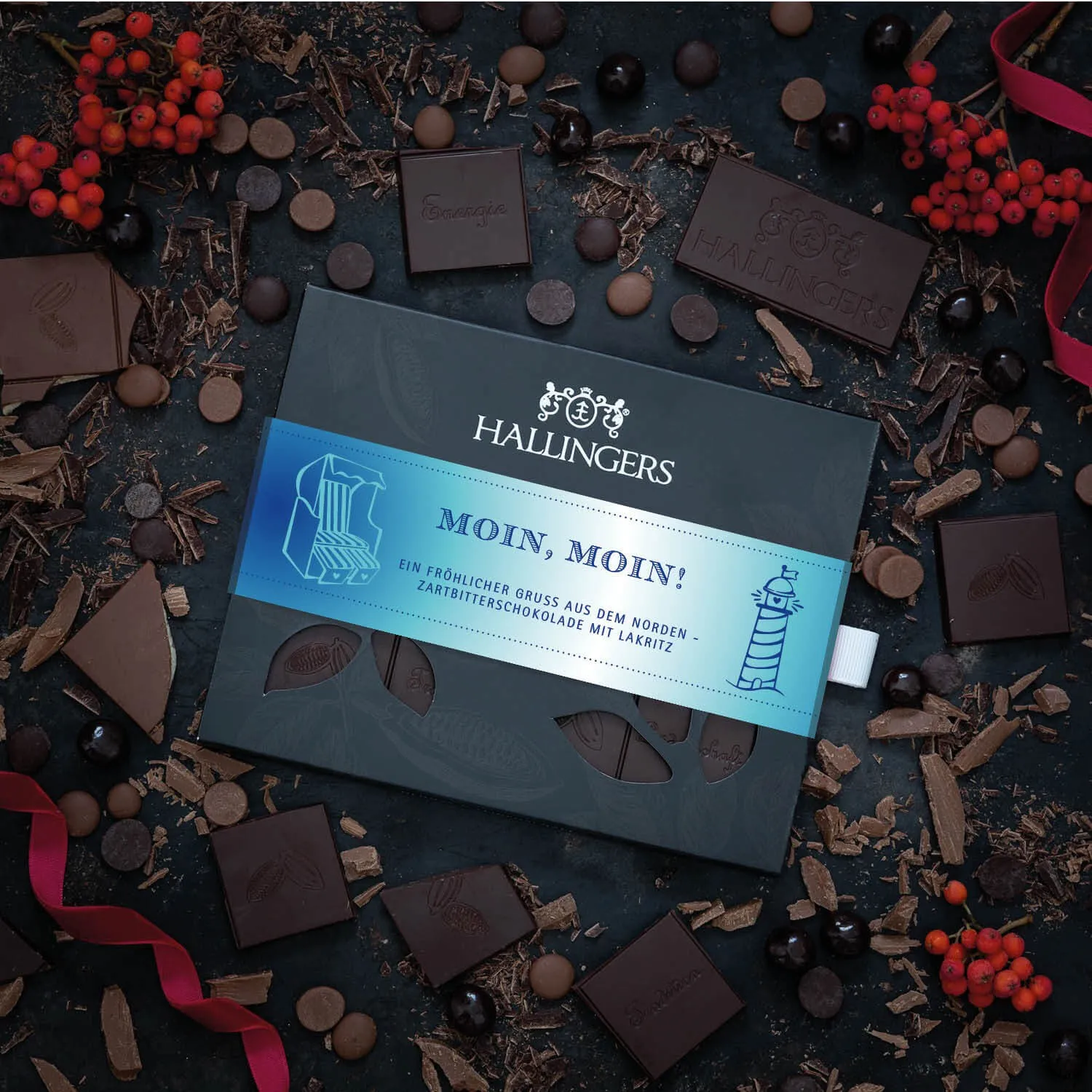 Traditionelle, cremige Zartbitterschokolade mit wenig Zucker