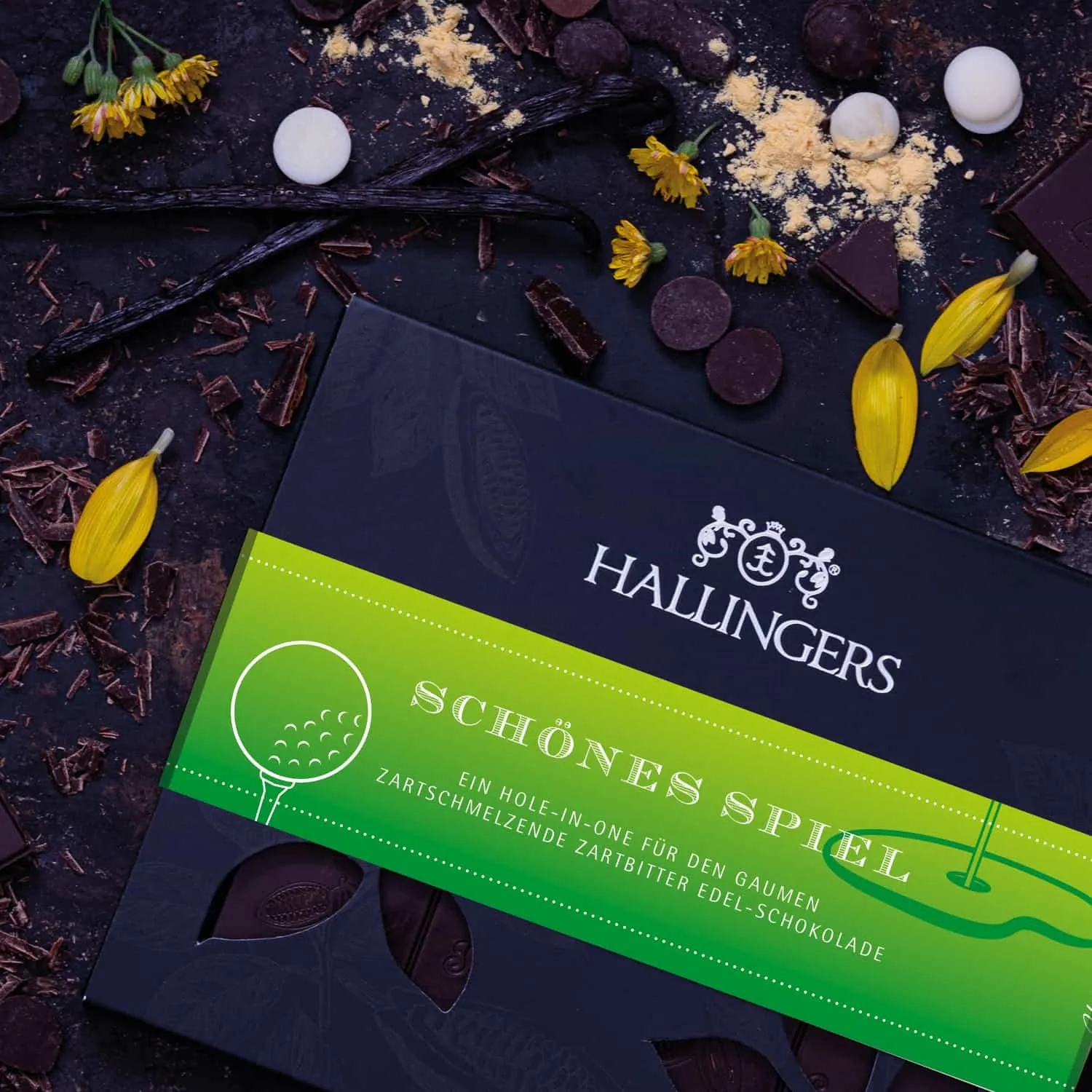 Schläger, Ball  Schokolade! Mach dein Spiel perfekt mit unserer Golftafel.