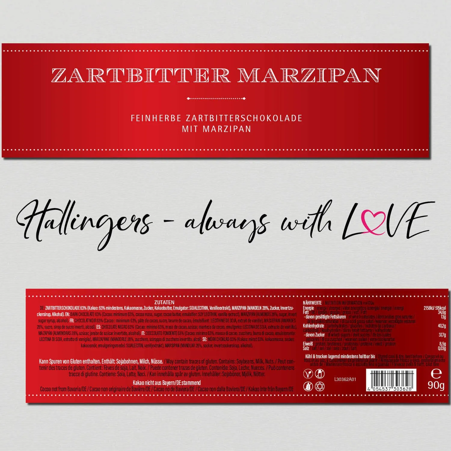 Marzipan (Schokoladentafel, Zartbitter)
