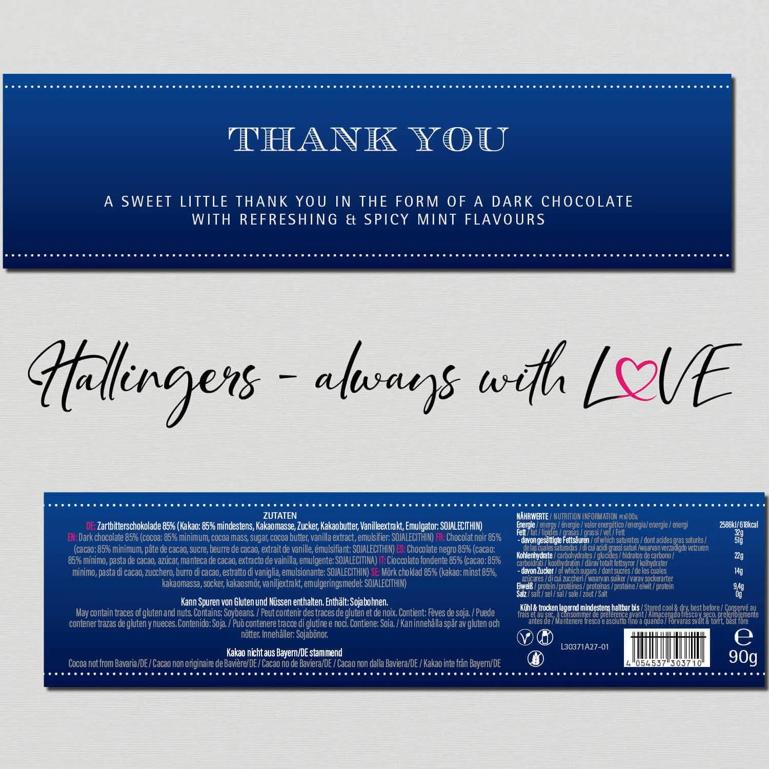 Thank You (Schokoladentafel, Zartbitter)