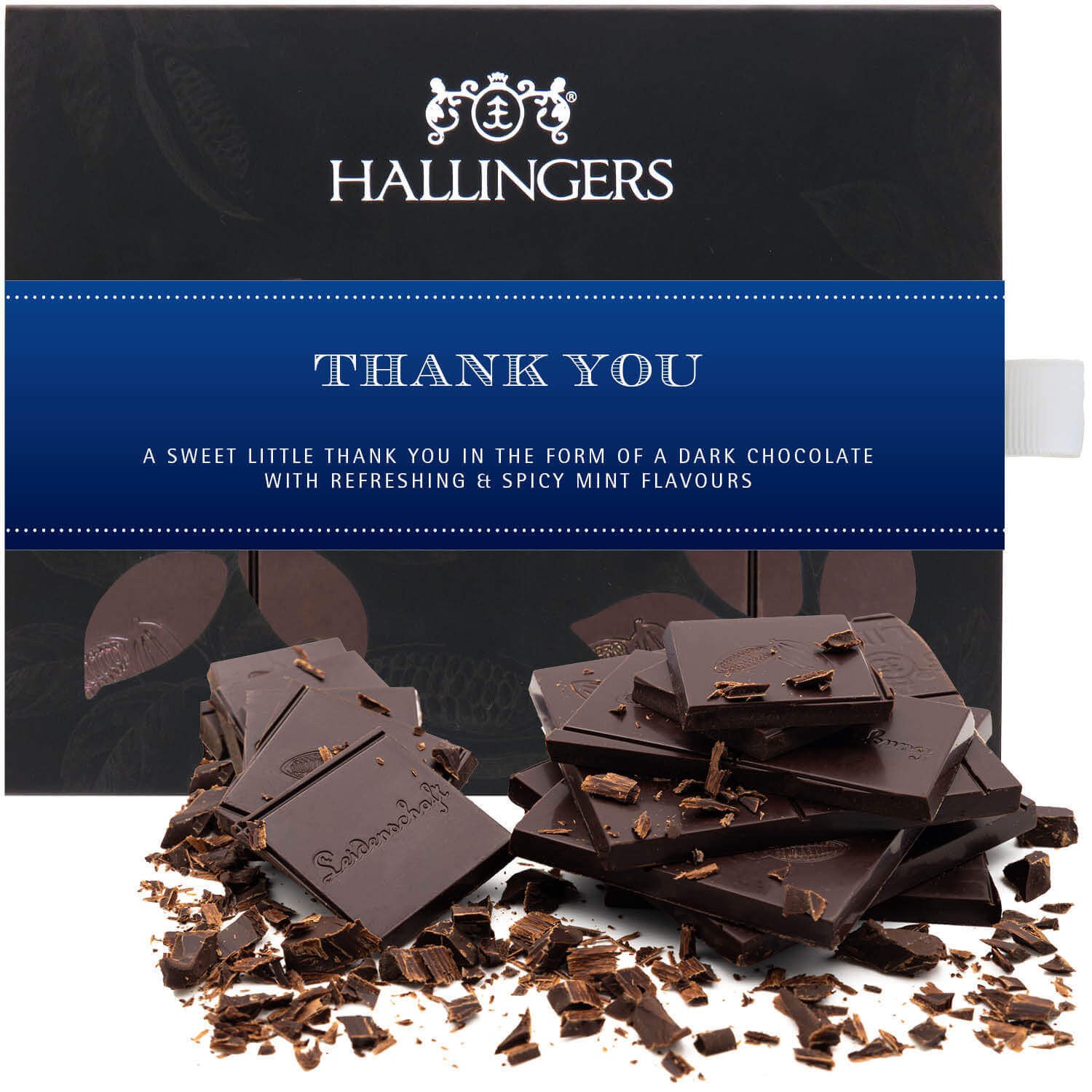 Vegane Schokolade Dankeschön-Geschenk - handmade ohne Alkohol "Thank You" - Hallingers Genuss Manufaktur