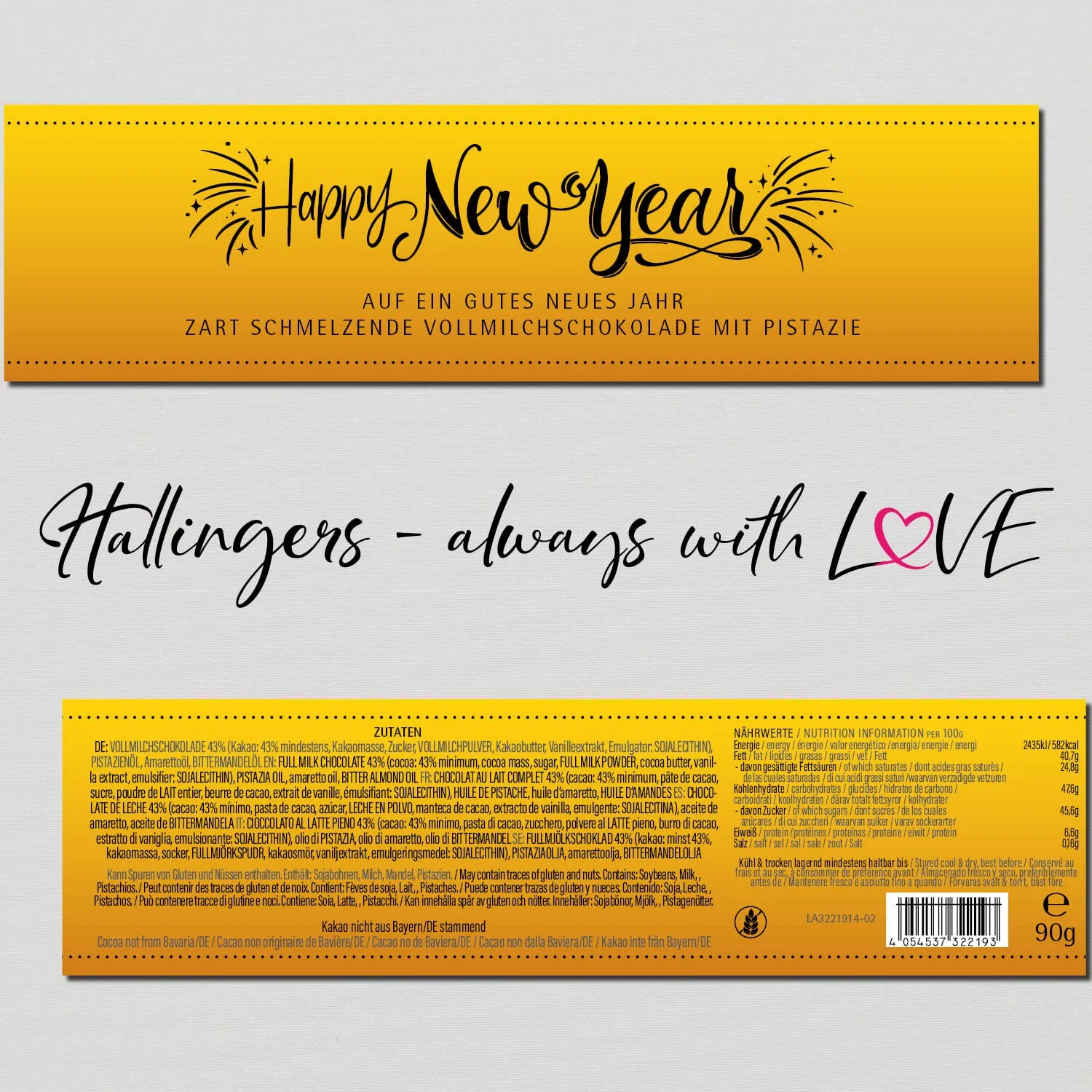 Happy New Year (Schokoladentafel, Vollmilch)
