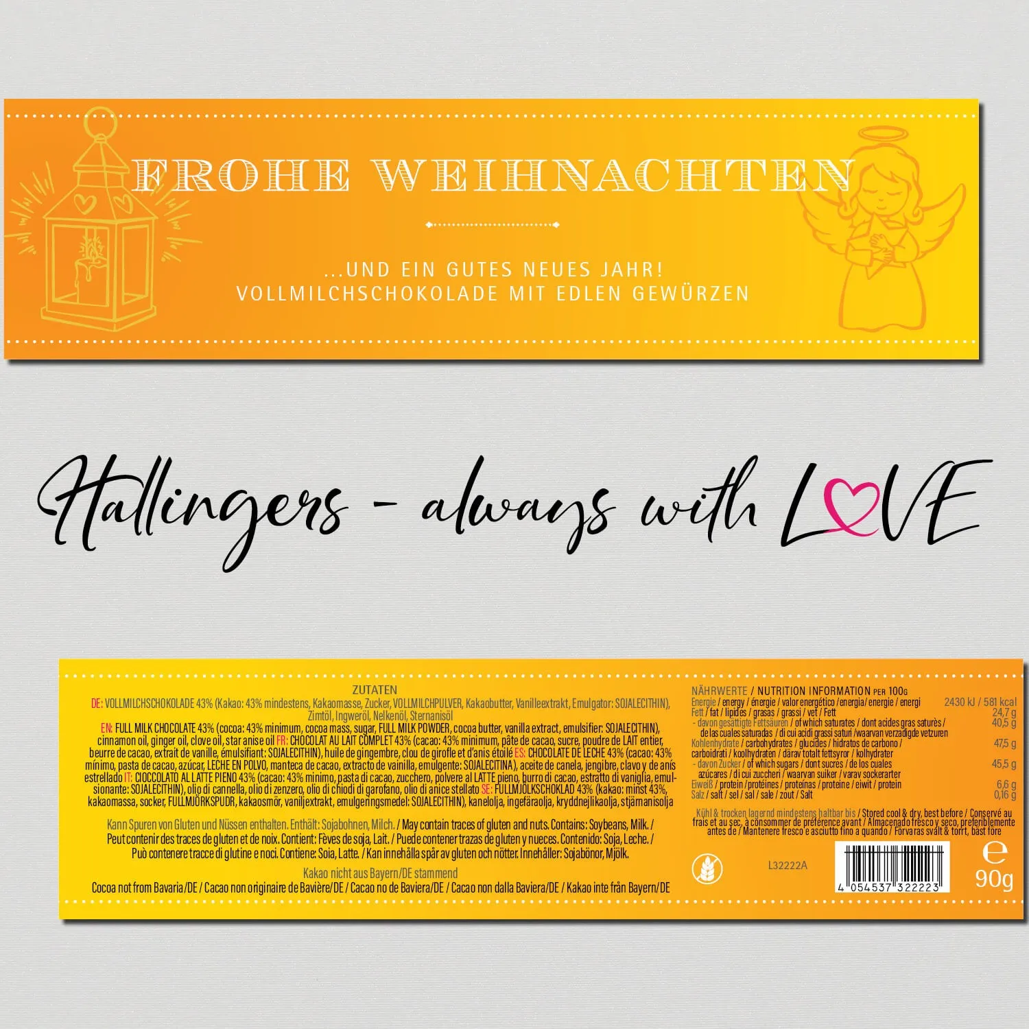 10x Frohe Weihnachten (Schokoladentafel, Vollmilch)