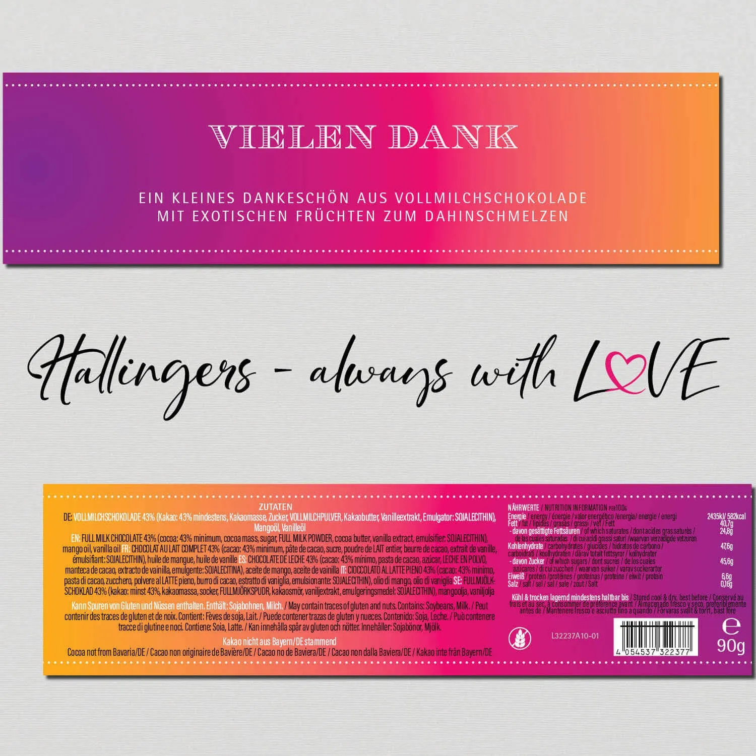 Vielen Dank (Schokoladentafel, Vollmilch)