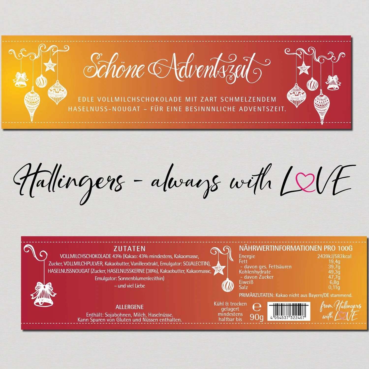 Schöne Adventszeit (Schokoladentafel, Vollmilch)