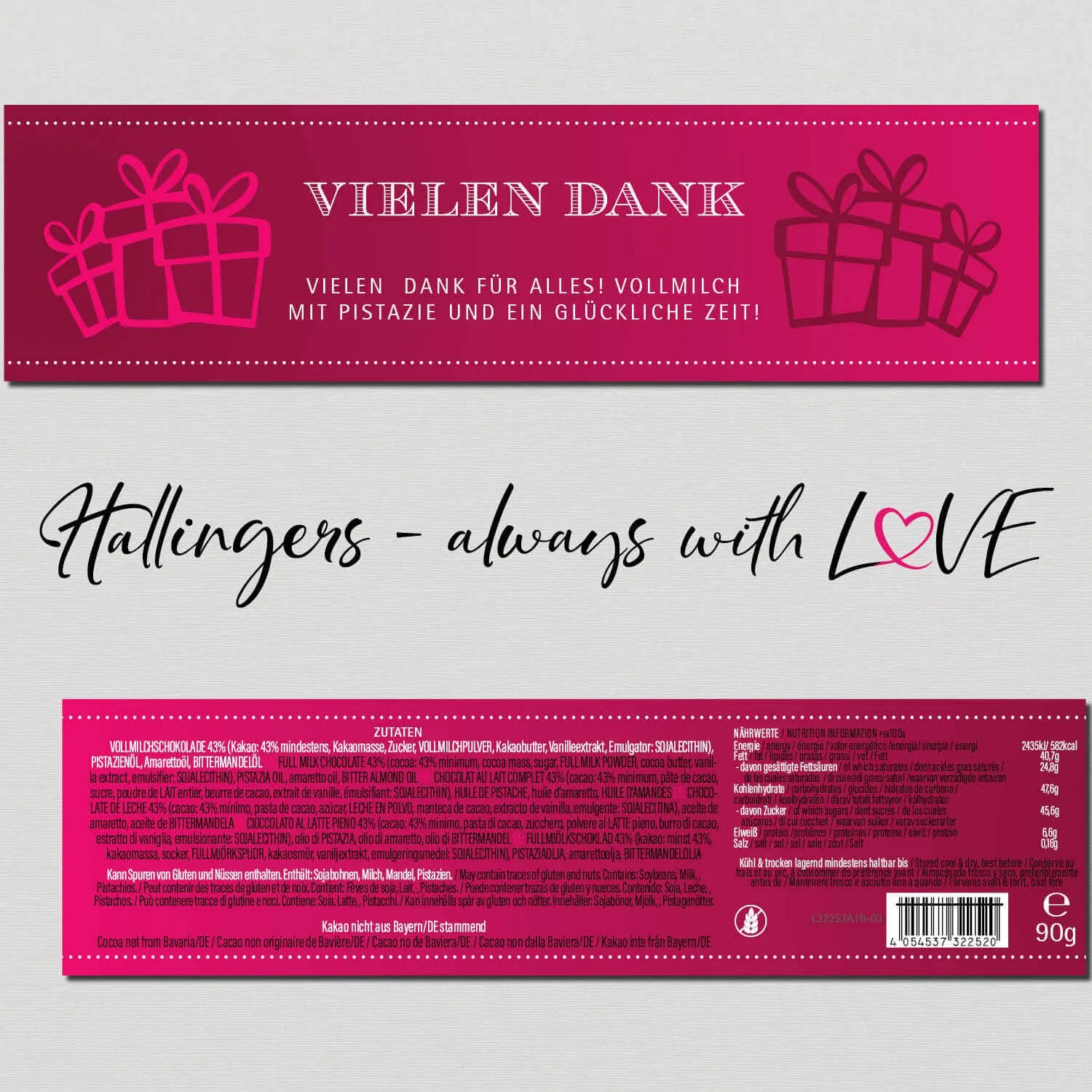 10x Vielen Dank (Schokoladentafel, Vollmilch)