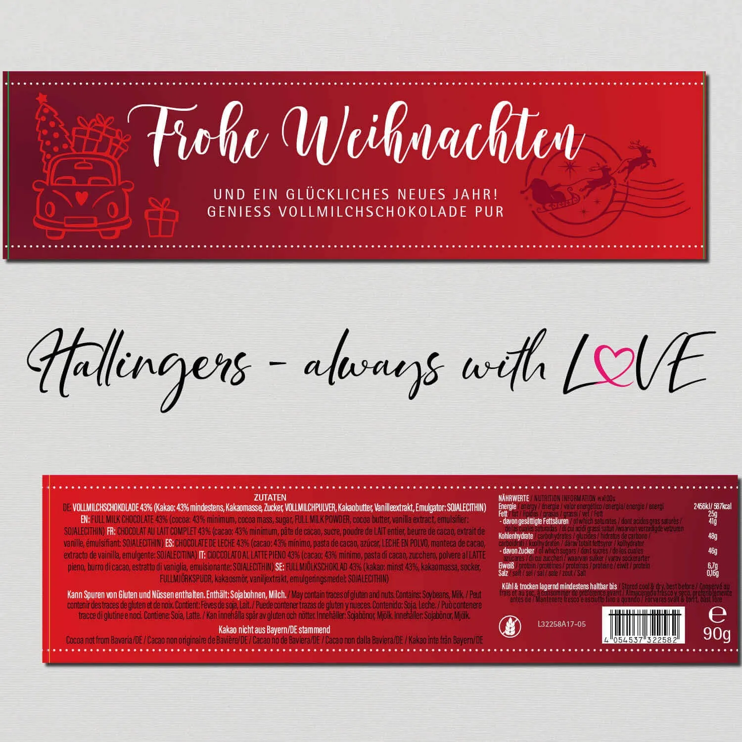 Frohe Weihnachten (Schokoladentafel, Vollmilch)
