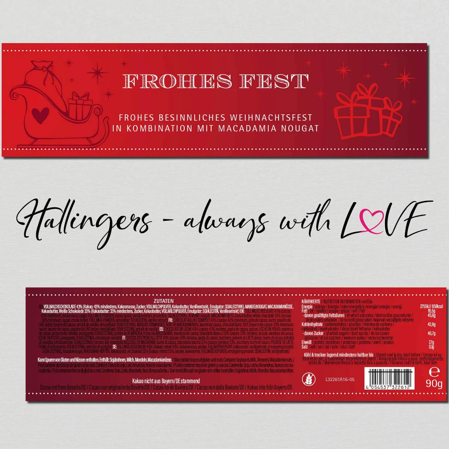 Frohes Fest (Schokoladentafel, Vollmilch)