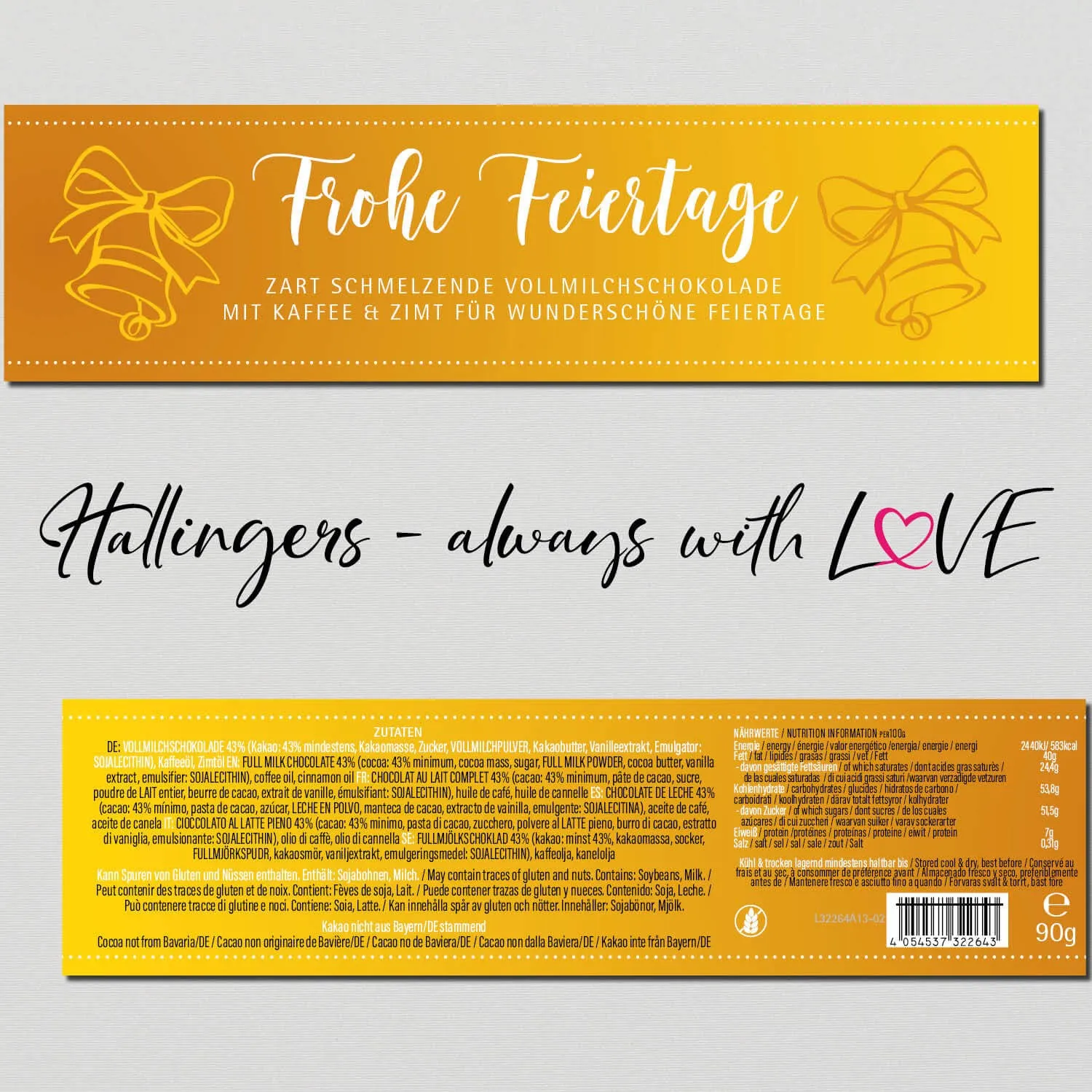 Frohe Feiertage (Schokoladentafel, Vollmilch)