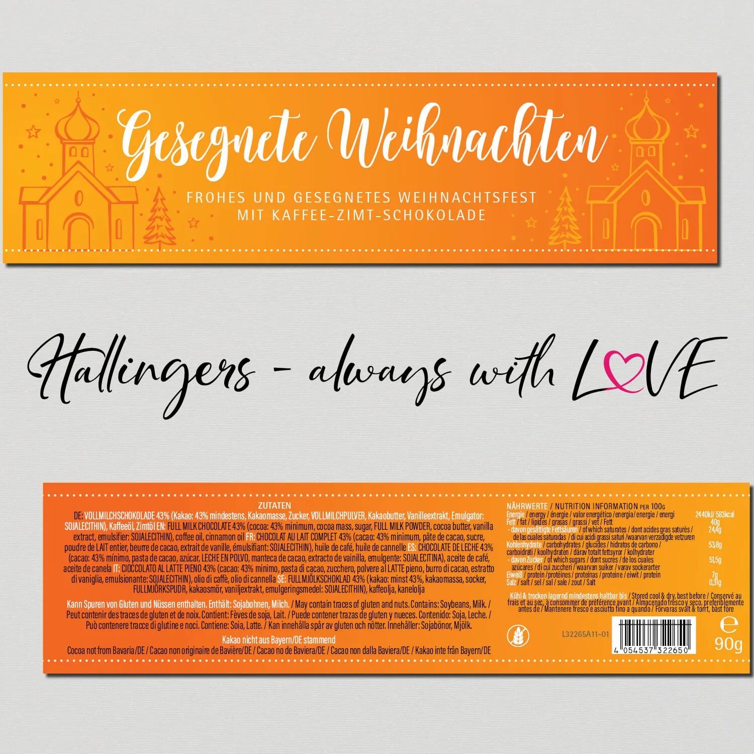 10x Gesegnete Weihnachten (Schokoladentafel, Vollmilch)