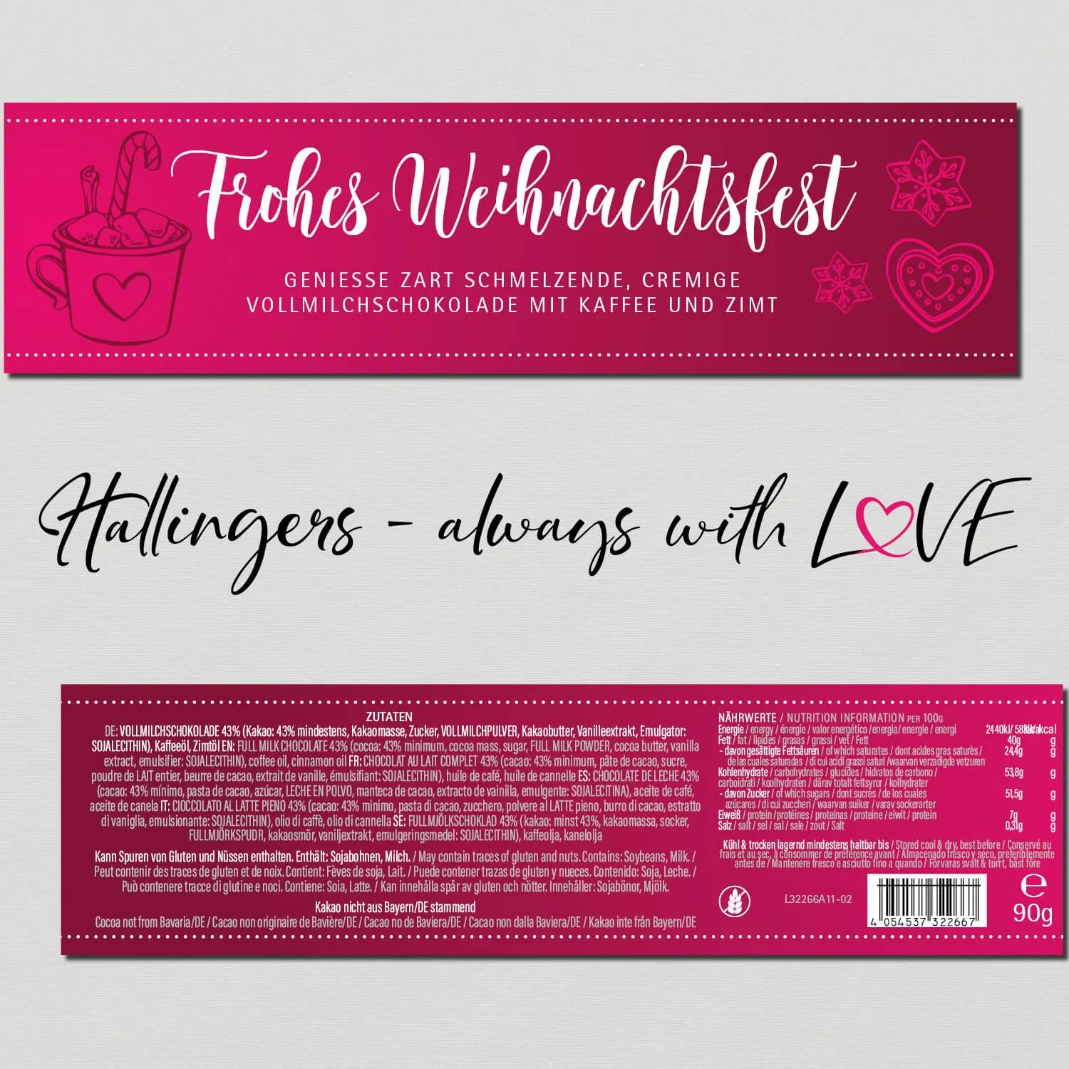 Frohes Weihnachtsfest (Schokoladentafel, Vollmilch)