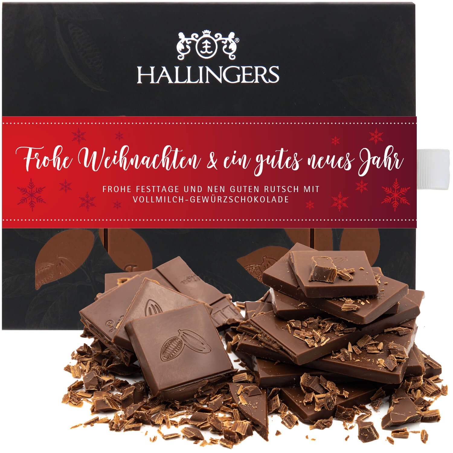 Schokolade Geschenk Weihnachten - handmade ohne Alkohol "Frohe Weihnachten & ..." - Hallingers Genuss Manufaktur