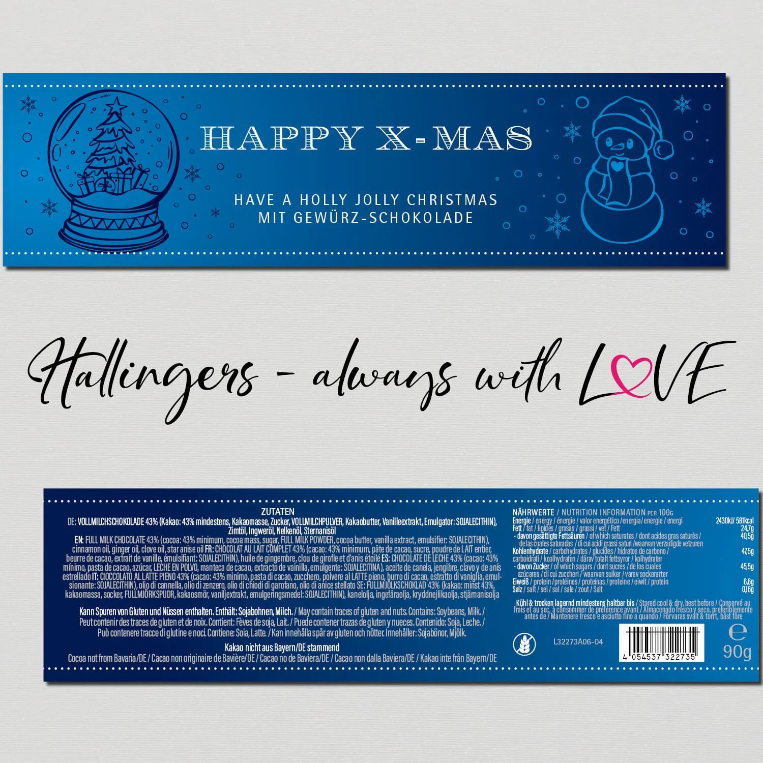 Happy X Mas (Schokoladentafel, Vollmilch)