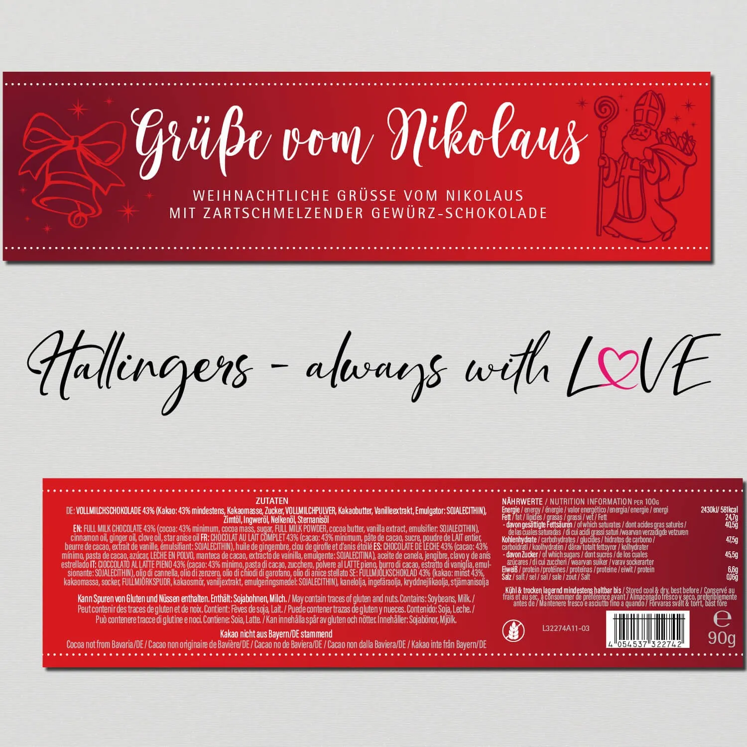 Grüße vom Nikolaus (Schokoladentafel, Vollmilch)