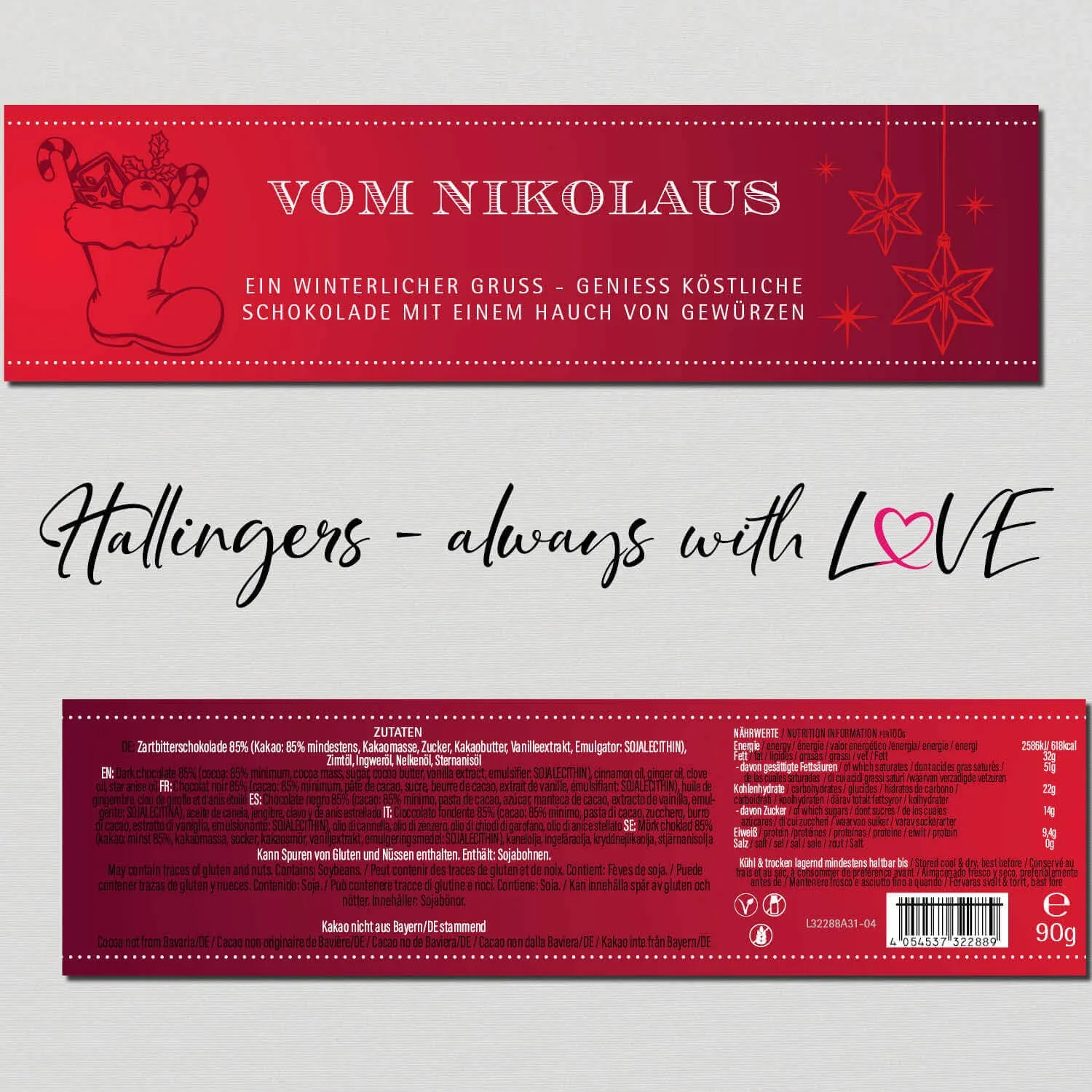 Vom Nikolaus (Schokoladentafel, Zartbitter)