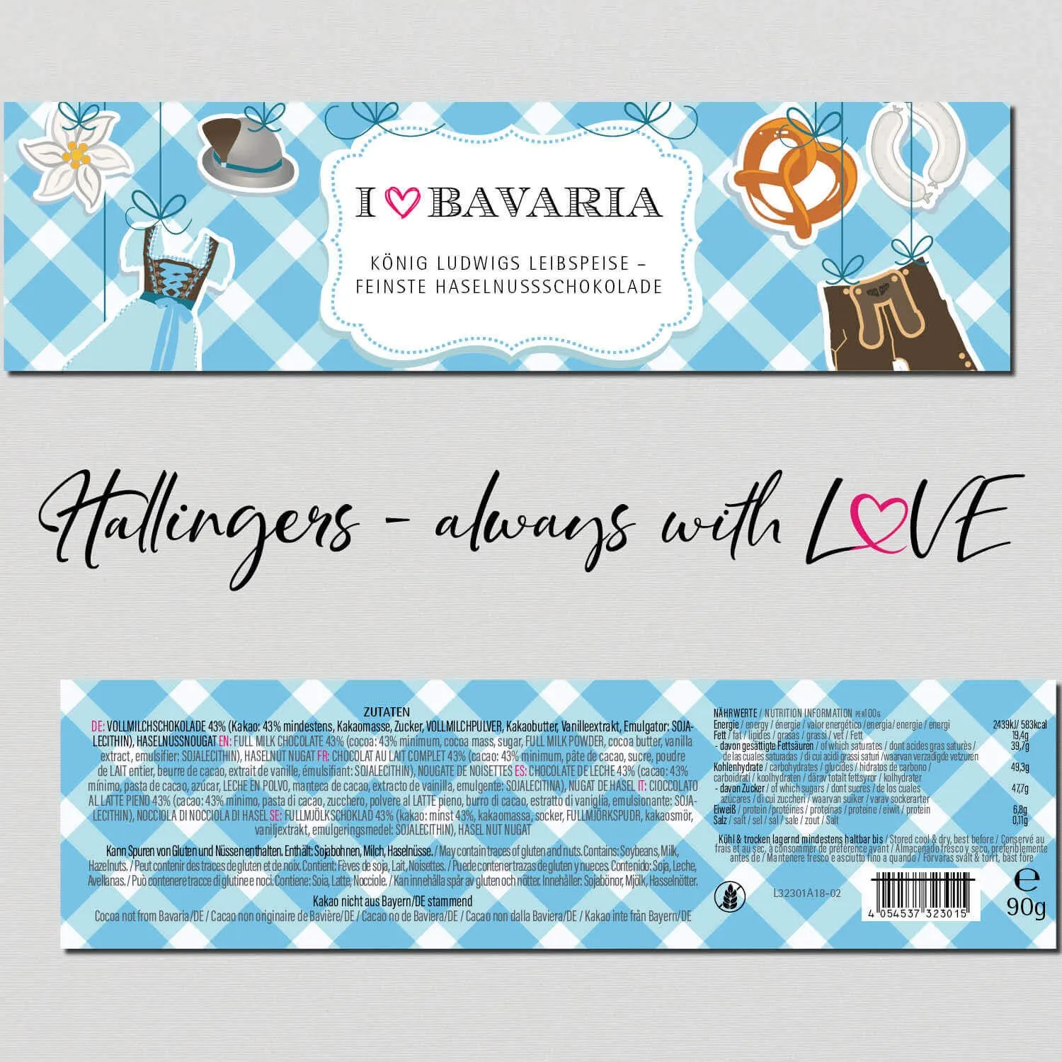 I love Bavaria (Schokoladentafel, Vollmilch)