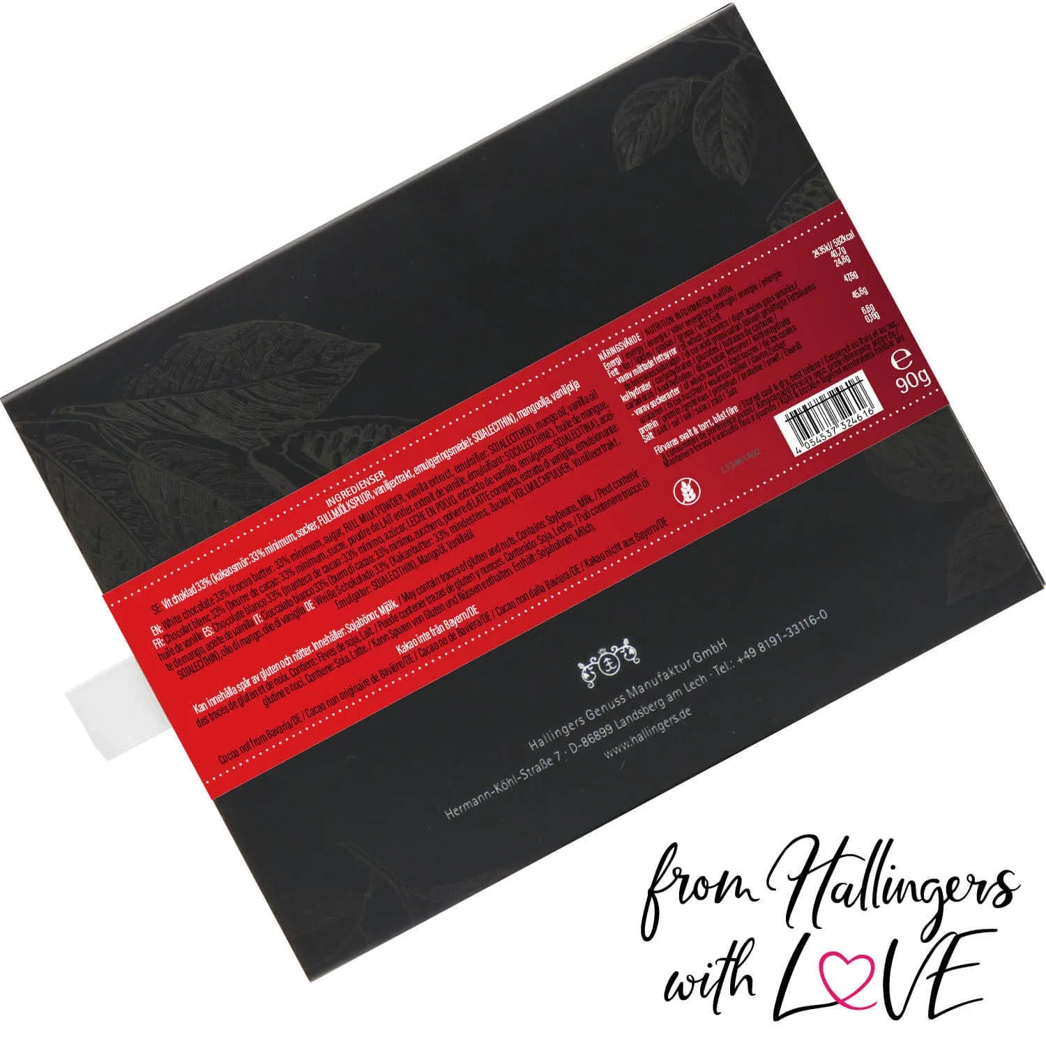 God Jul, red - Svenska (Schokoladentafel, weiß)