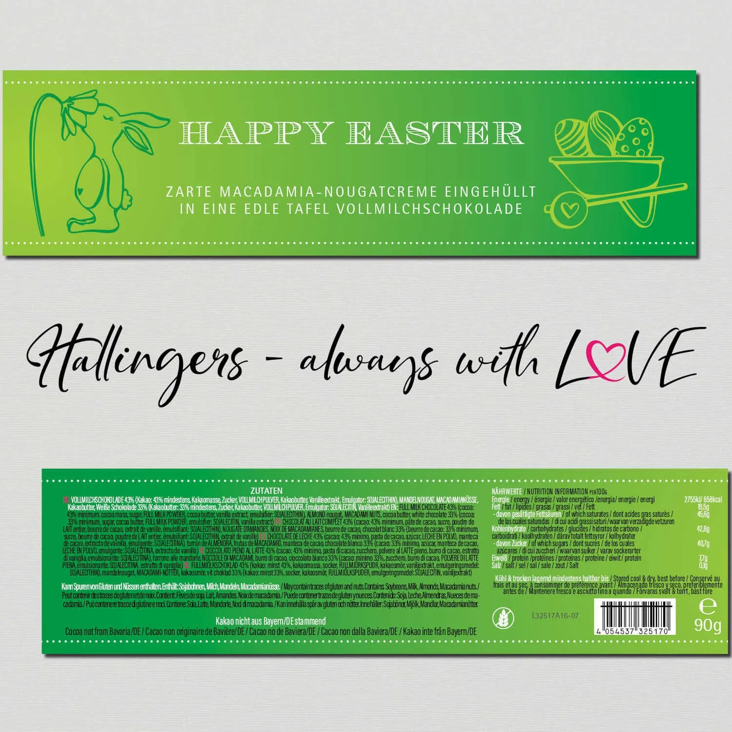 10x Happy Easter (Schokoladentafel, Vollmilch)