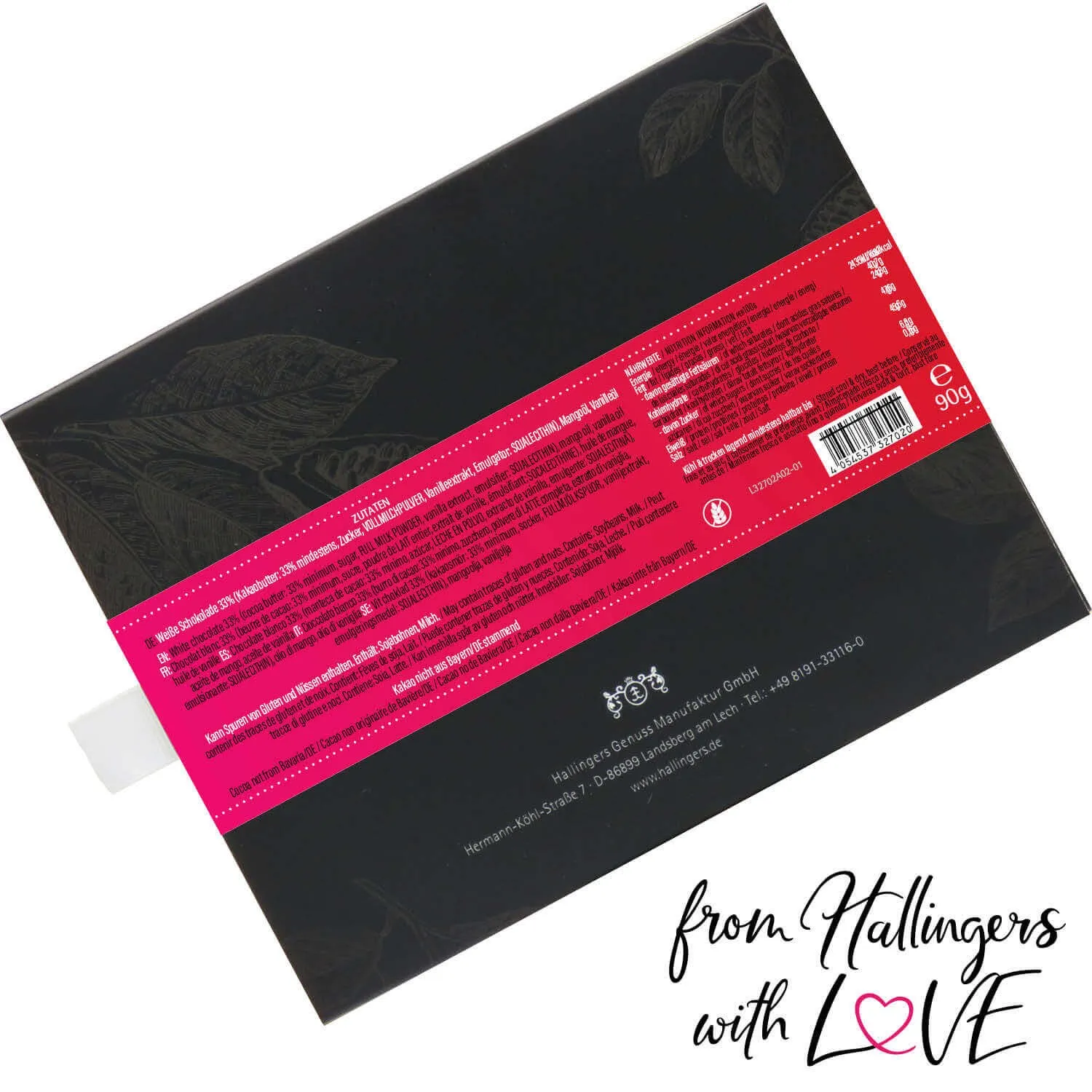 10x Happy Birthday Pink (Schokoladentafel, weiß)