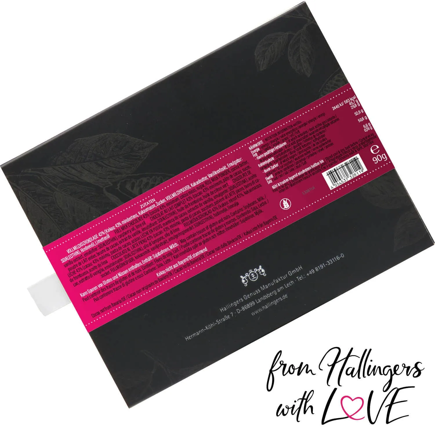 Zum Valentinstag - pink (Schokoladentafel, Vollmilch)