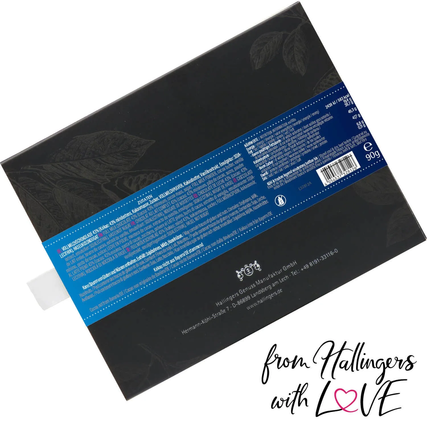 Zum Valentinstag - blue (Schokoladentafel, Vollmilch)