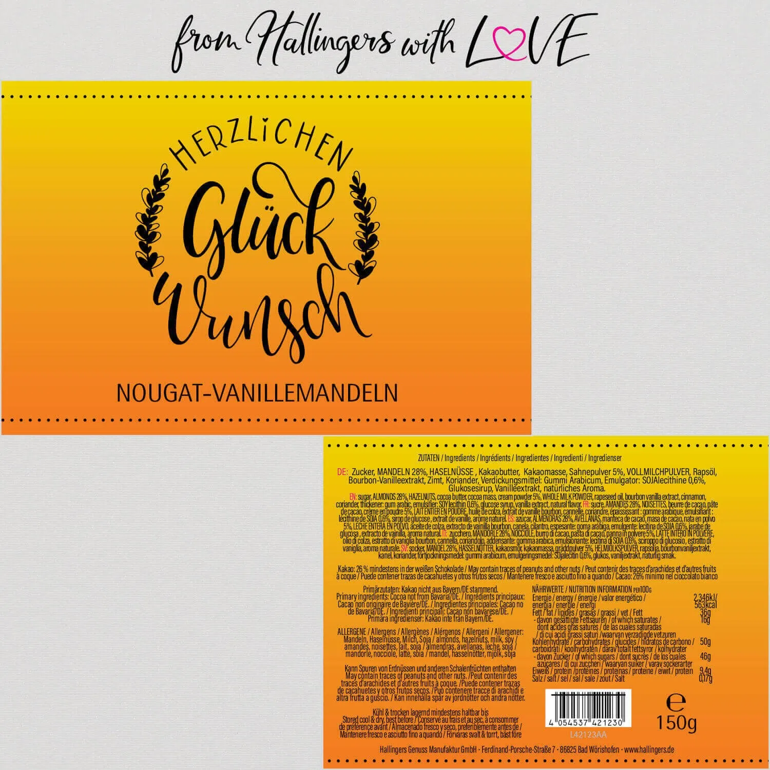 Herzlichen Glückwunsch (Nougat-Vanille-Mandeln)