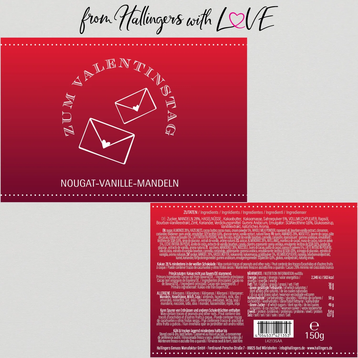 Zum Valentinstag (Nougat-Vanille-Mandeln)